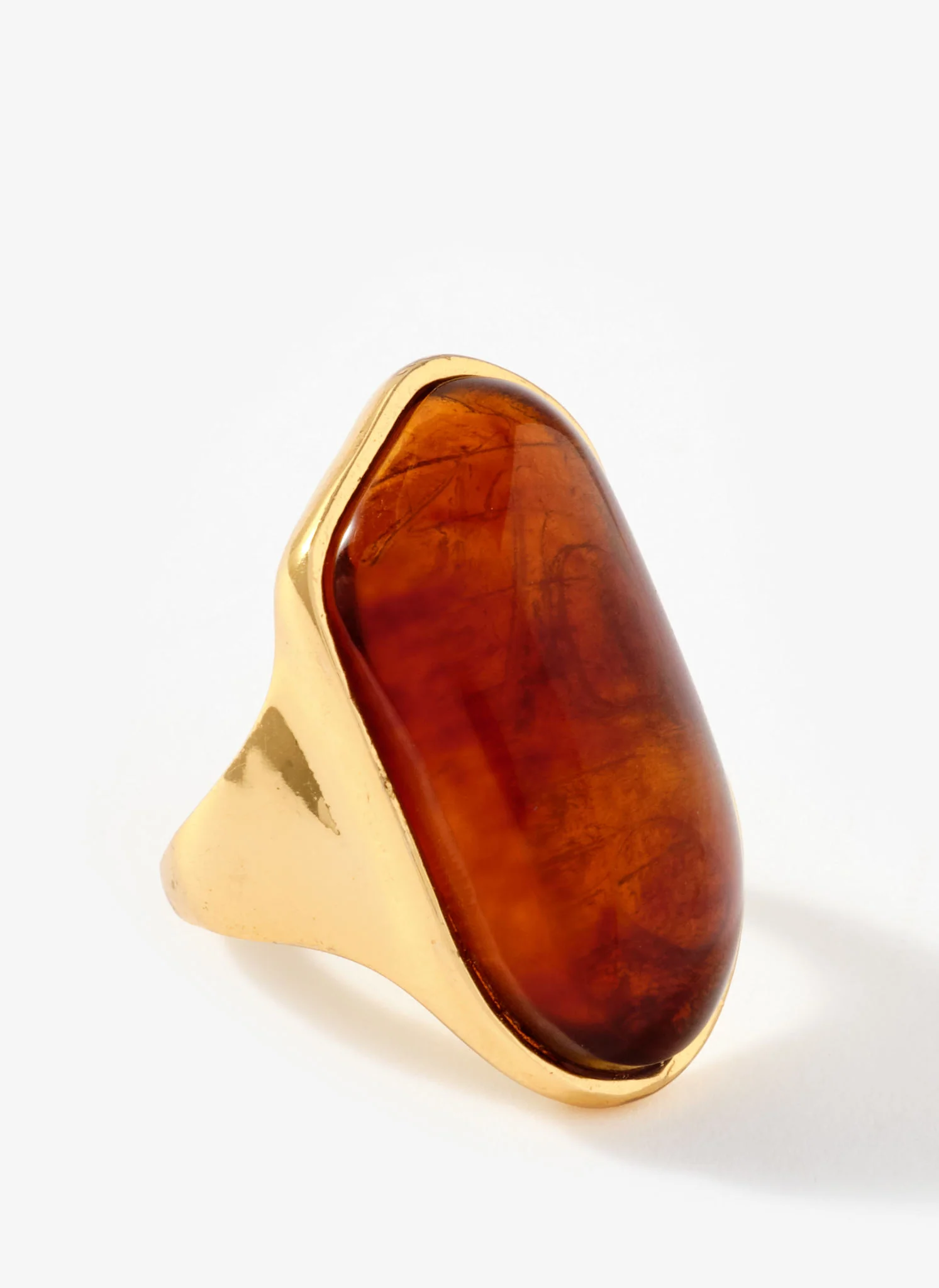 Gold Tone Sculptured Resin Ring