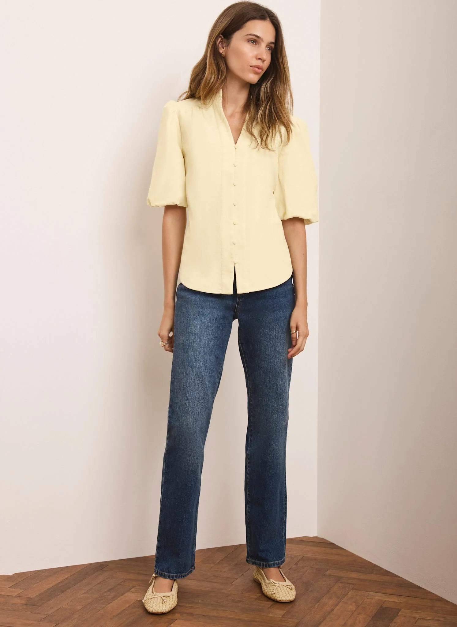 10000-butter-yellow-corduroy-puff-sleeve-blouse-4.webp Butter Yellow Corduroy Puff Sleeve Blouse