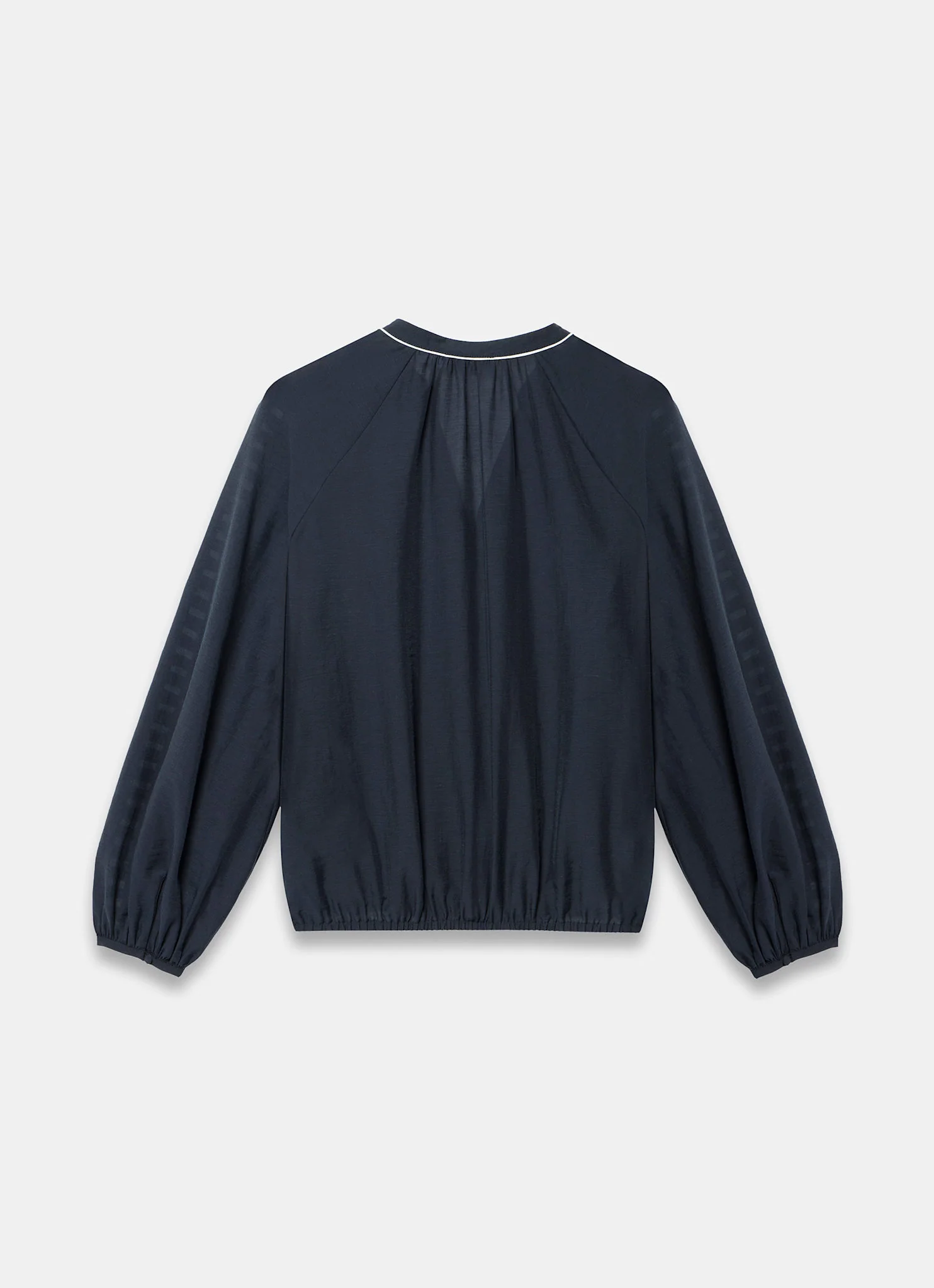 Navy Whipstitch Detail Blouse