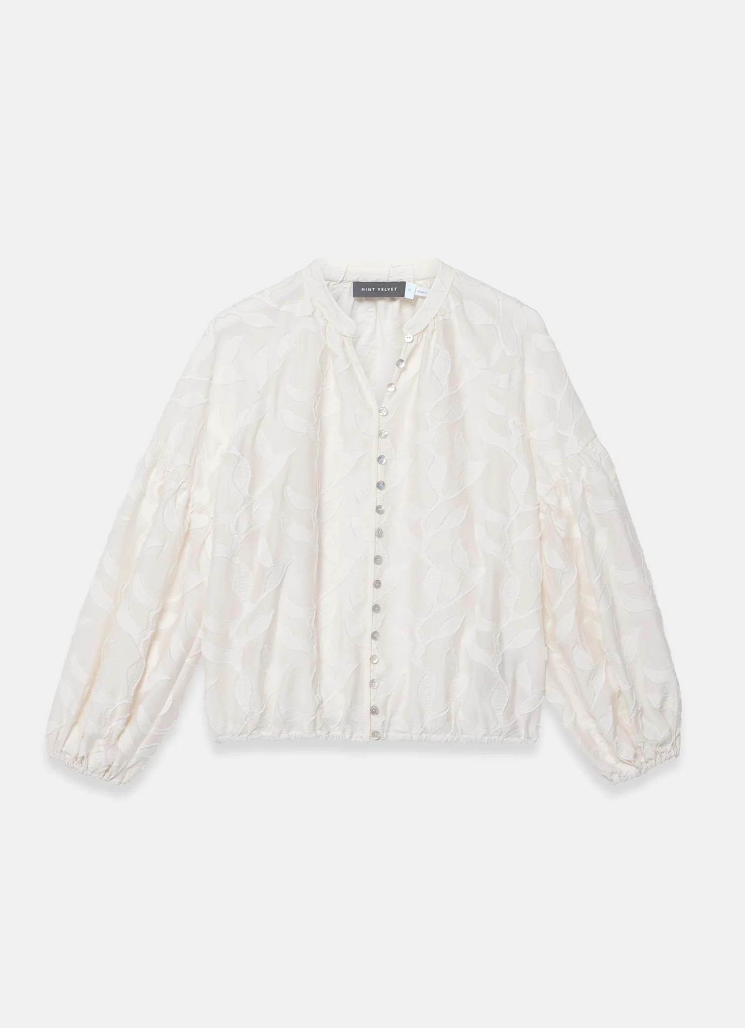 10030-cream-floral-jacquard-blouse-6.webp Cream Floral Jacquard Blouse