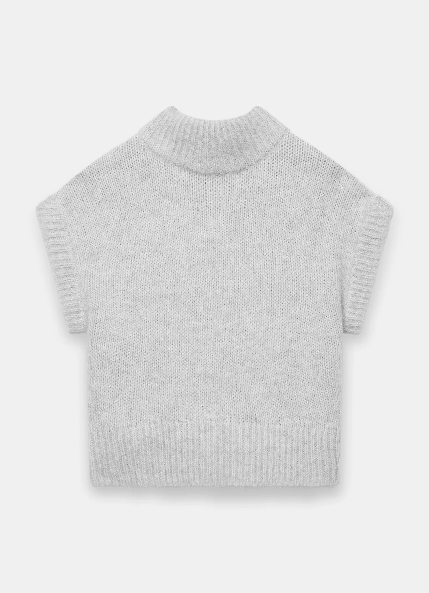 Grey Fluff Stand Neck Tee