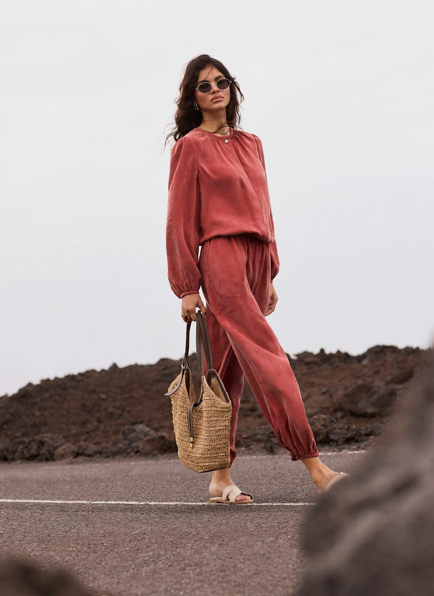 1012-rust-red-long-sleeve-bomber-blouse-5.webp Rust Red Long Sleeve Bomber Blouse