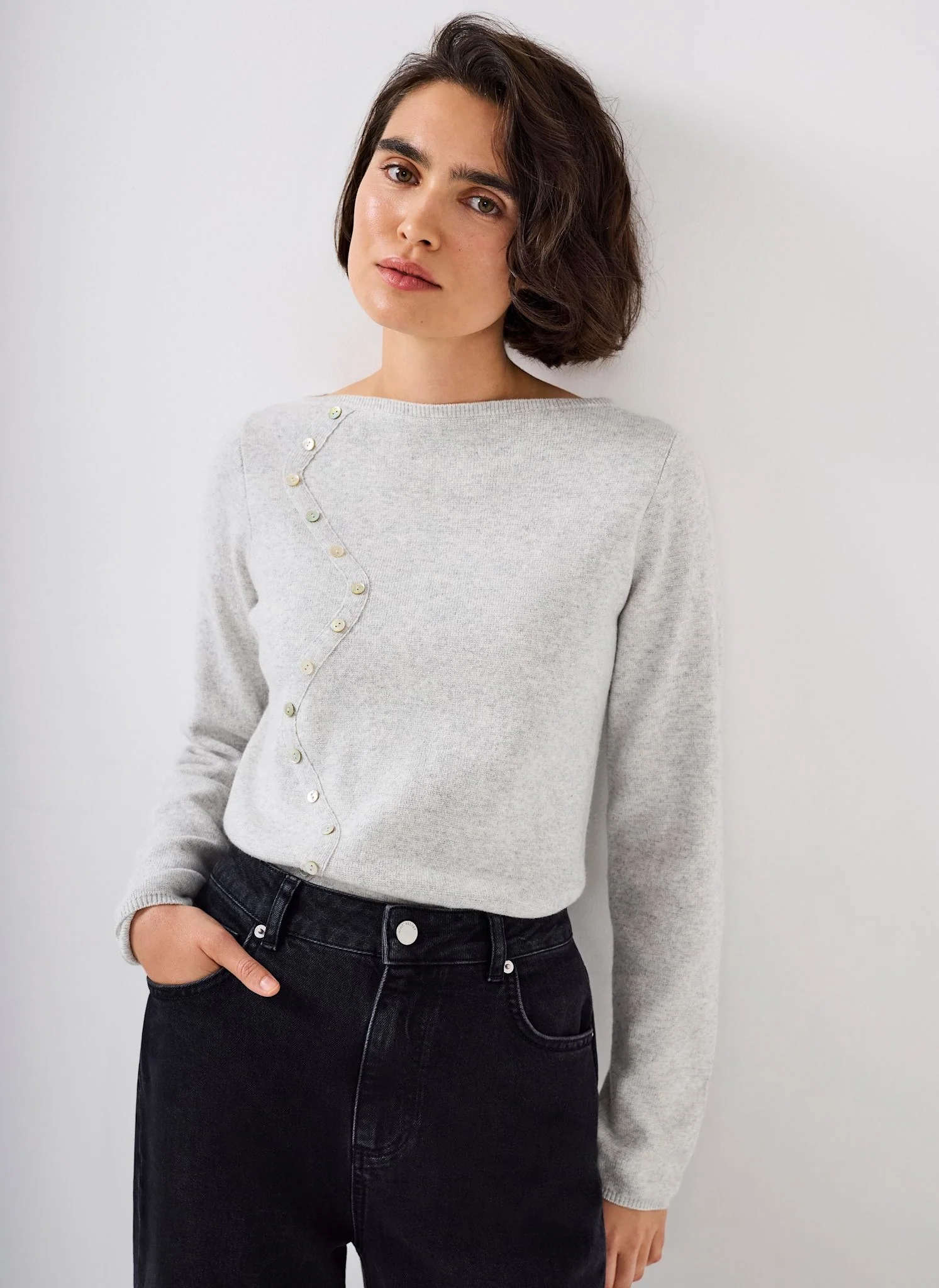 10256-grey-button-detail-knit-top-1.webp Grey Button Detail Knit Top
