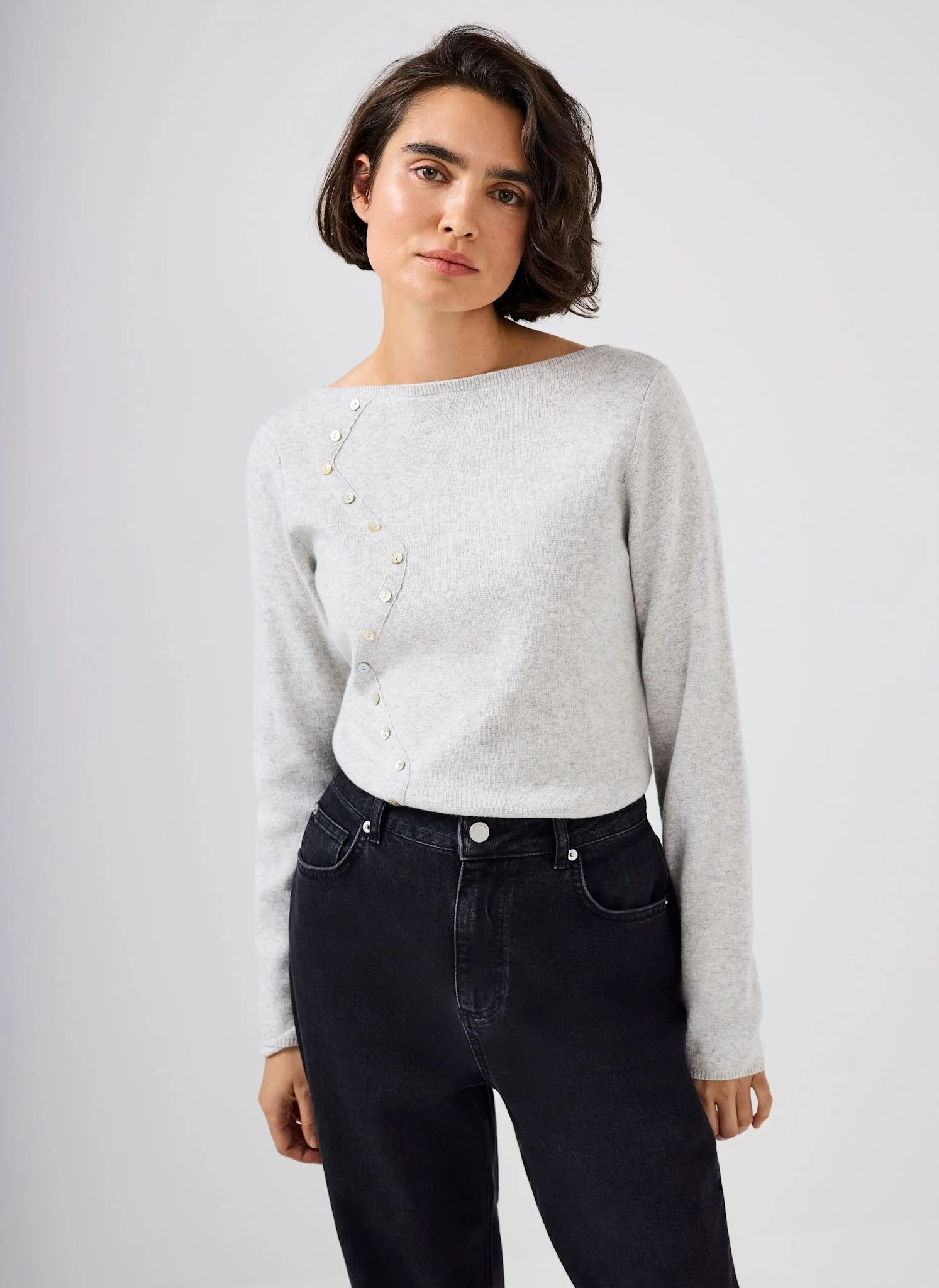 10256-grey-button-detail-knit-top-3.webp Grey Button Detail Knit Top