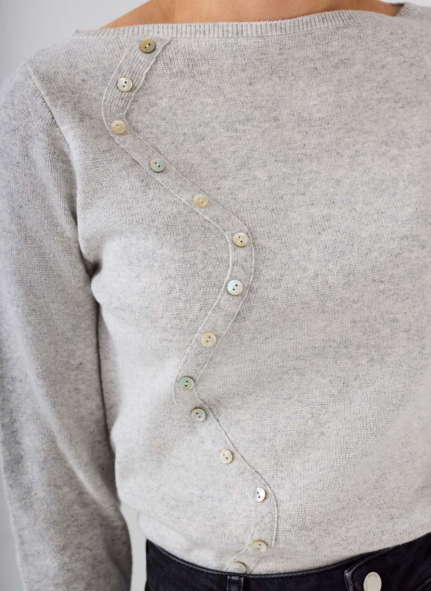 10256-grey-button-detail-knit-top-4.jpg Grey Button Detail Knit Top
