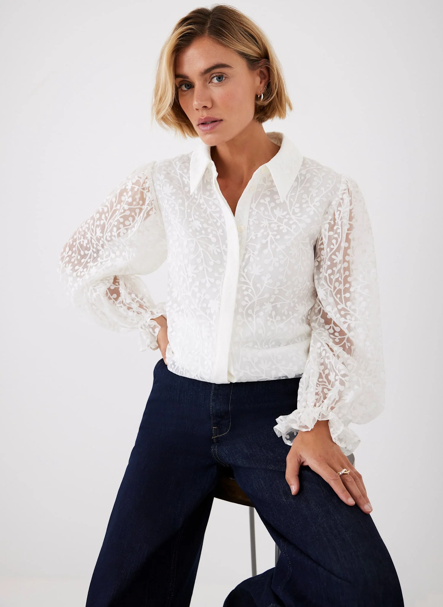 Cream Jacquard Shirt