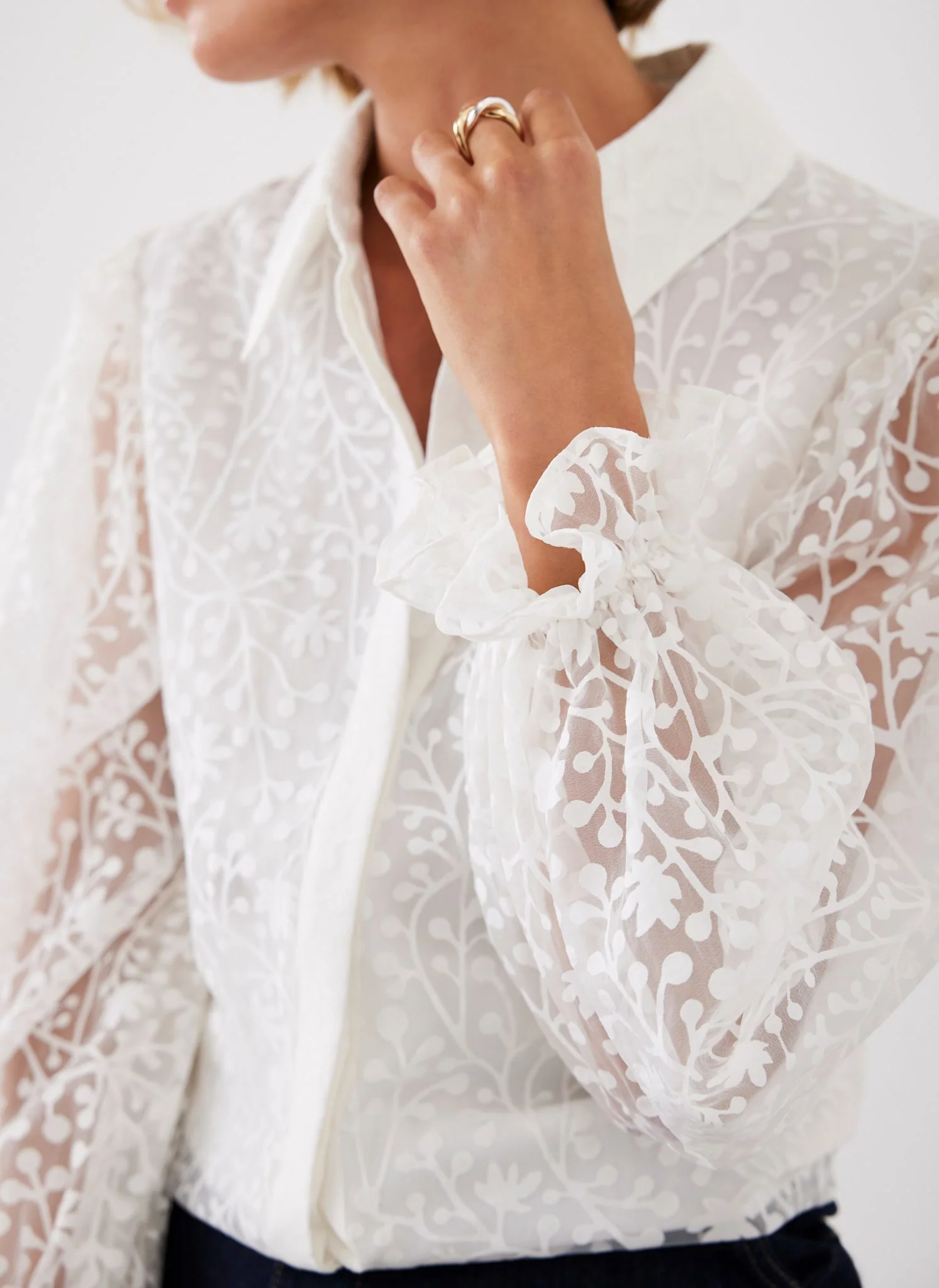Cream Jacquard Shirt