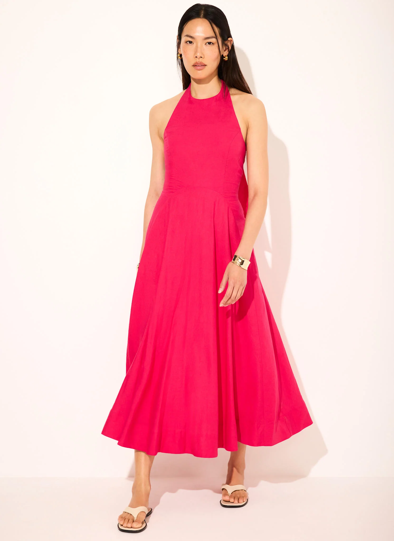 1032-pink-linen-blend-halter-midi-dress-3.webp Pink Linen Blend Halter Midi Dress