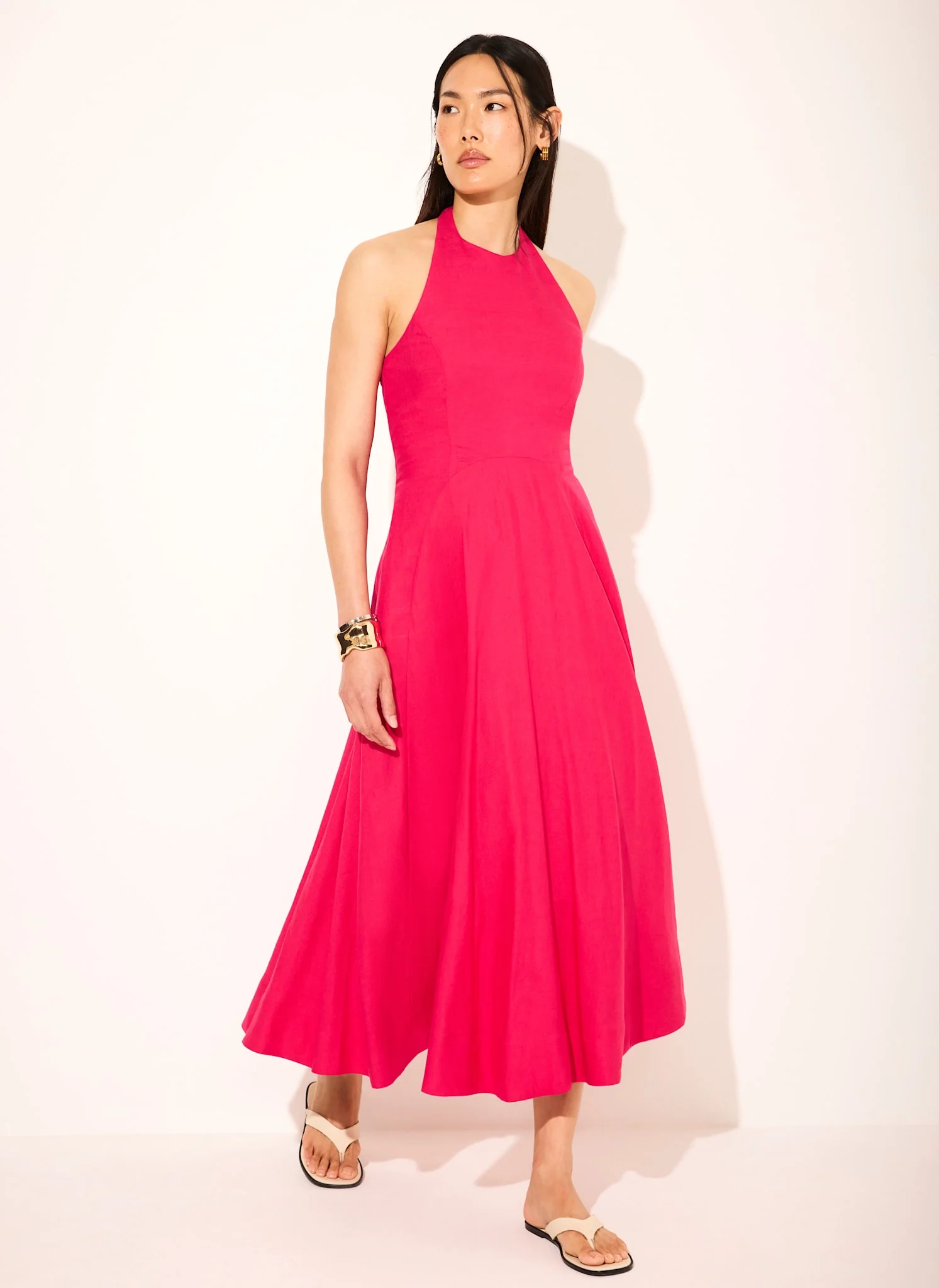 1032-pink-linen-blend-halter-midi-dress-5.webp Pink Linen Blend Halter Midi Dress