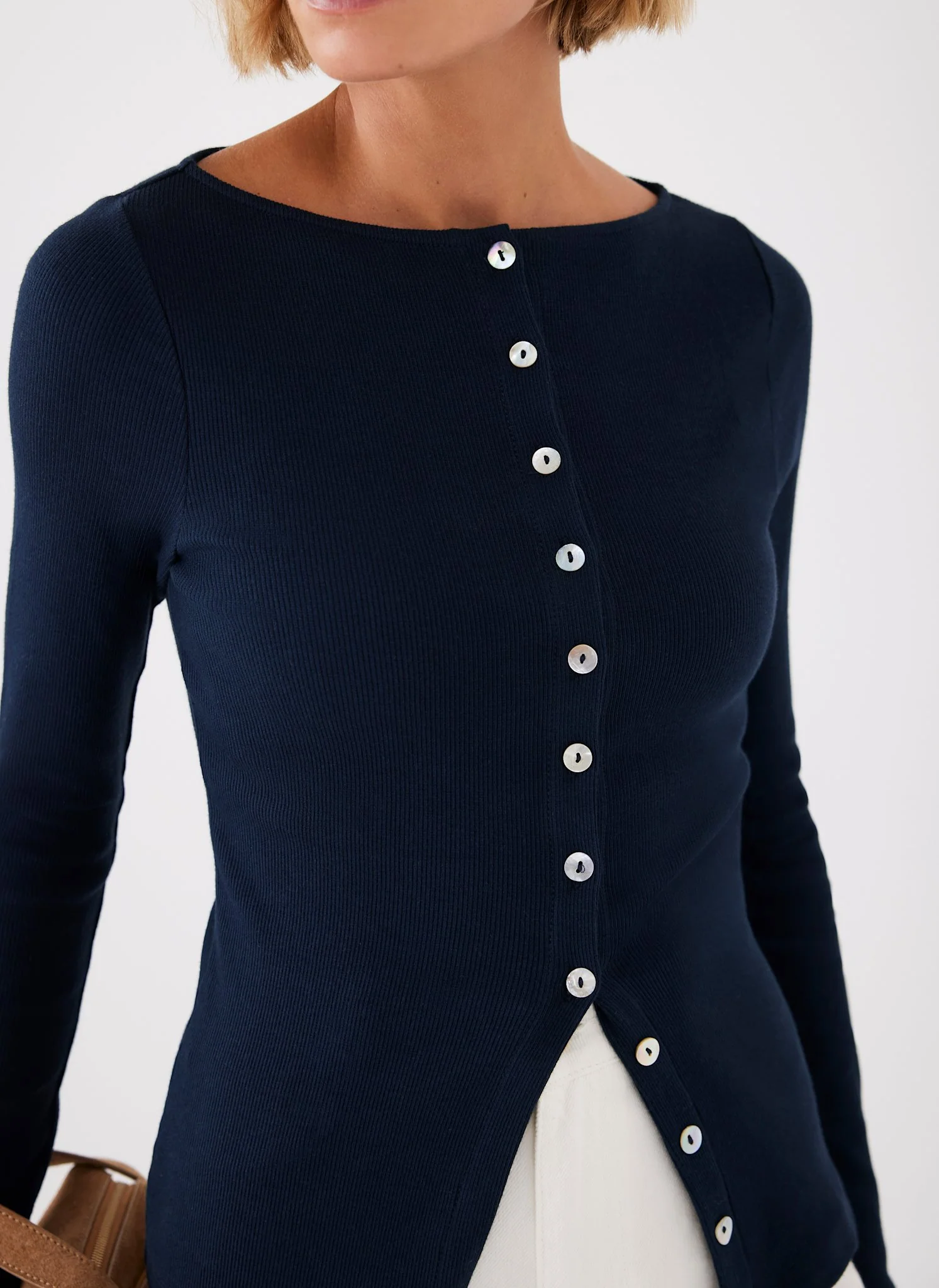 10366-navy-cotton-blend-button-detail-top-3.webp Navy Cotton Blend Button Detail Top