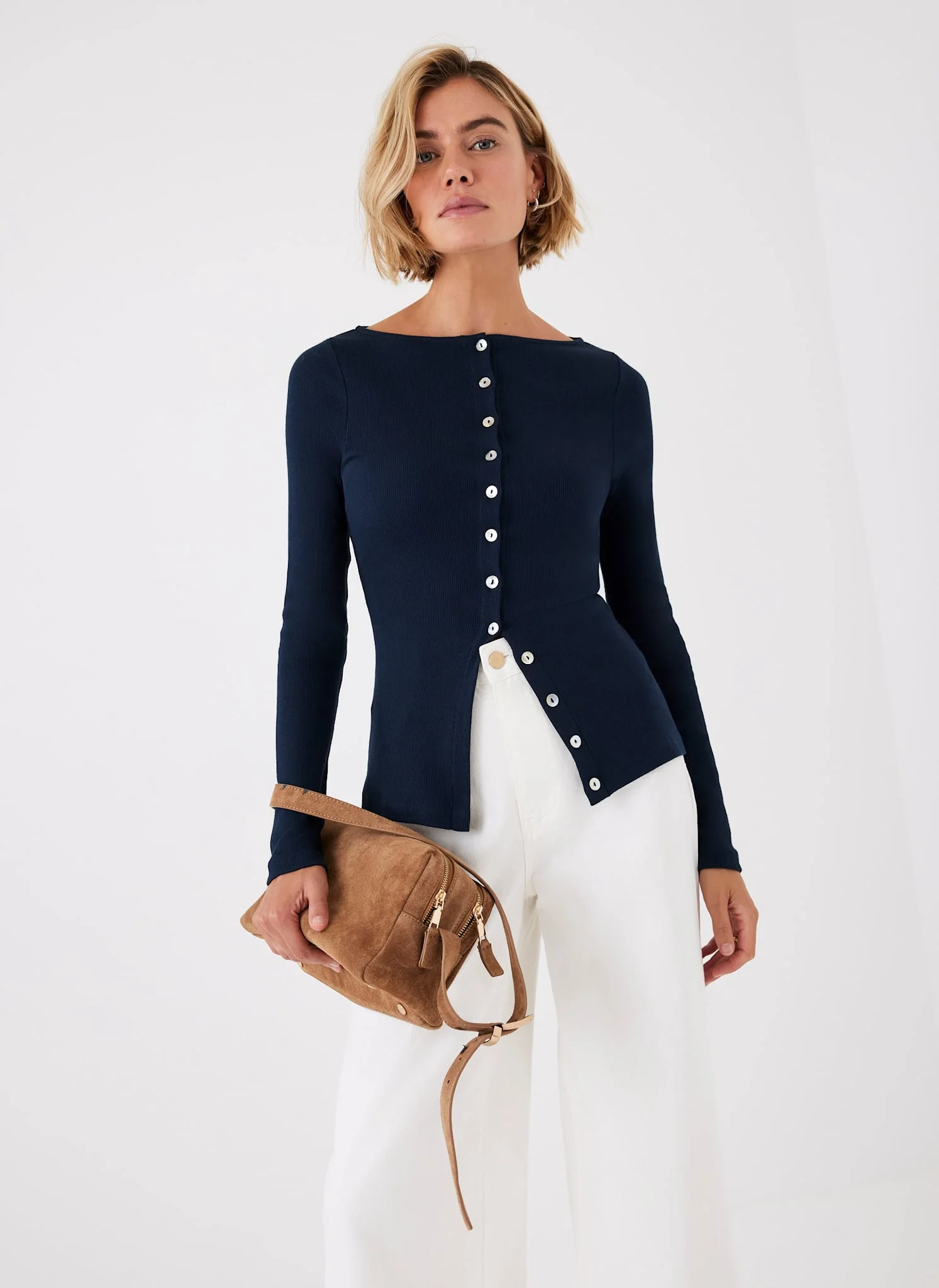 10366-navy-cotton-blend-button-detail-top-4.webp Navy Cotton Blend Button Detail Top