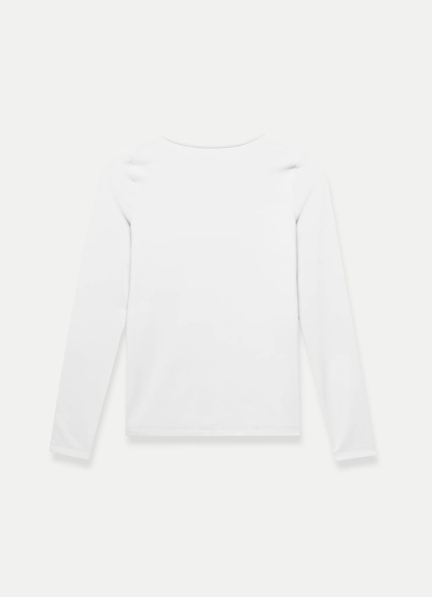 White Scoop Neck Long Sleeve Top