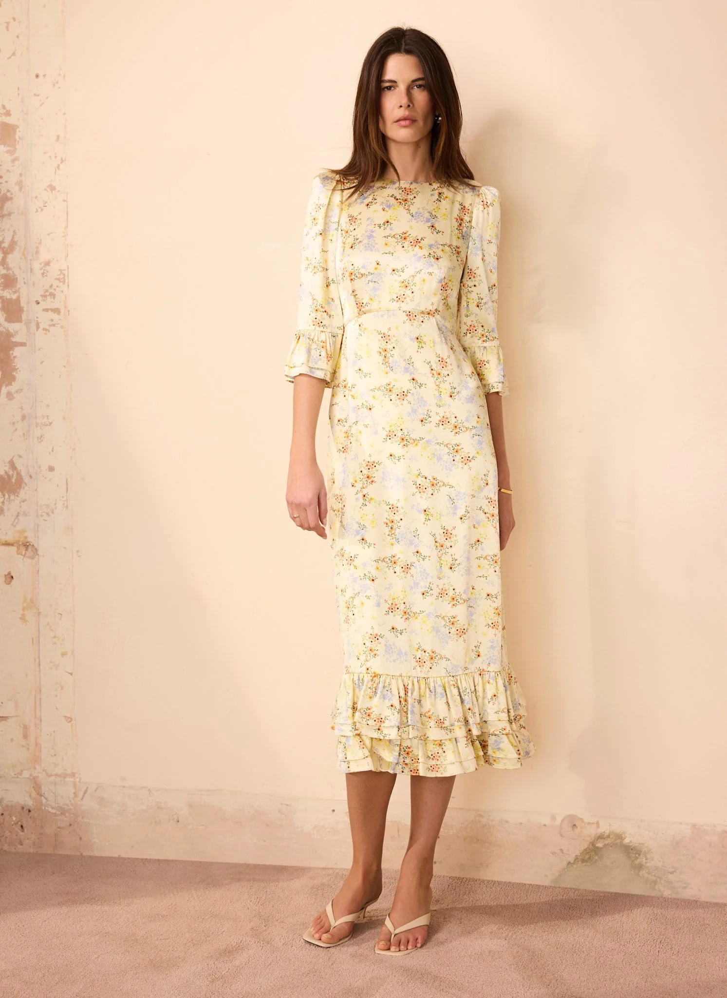 1040-yellow-floral-print-satin-midi-dress-3.webp Yellow Floral Print Satin Midi Dress