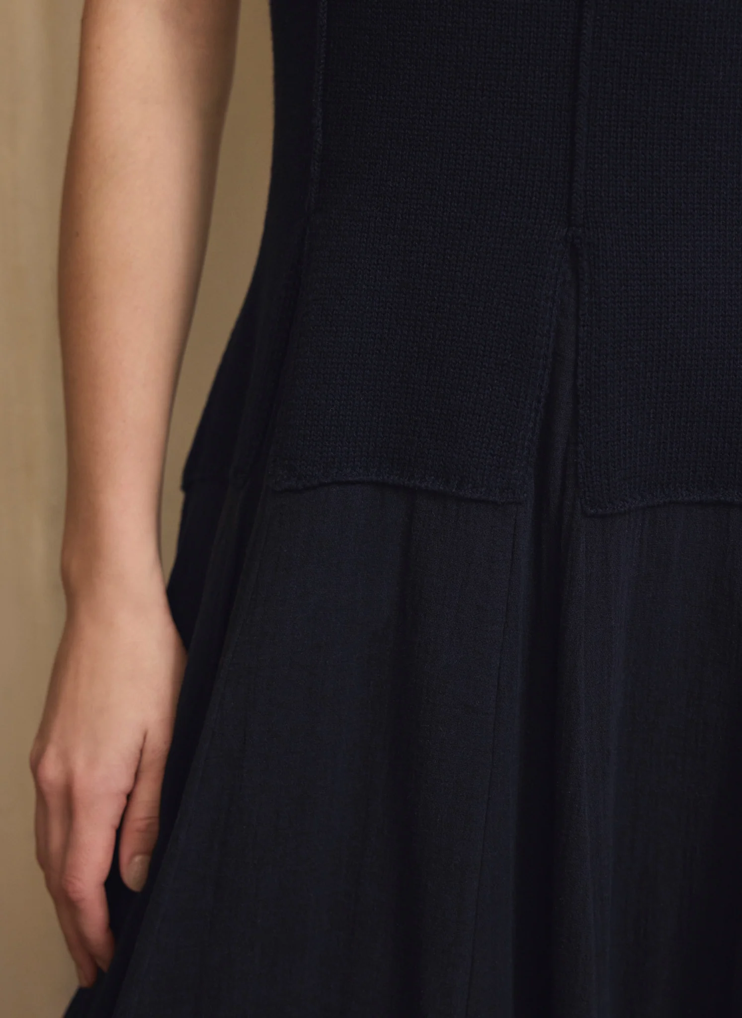 10470-navy-cotton-blend-drop-waist-maxi-dress-6.webp Navy Cotton Blend Drop Waist Maxi Dress