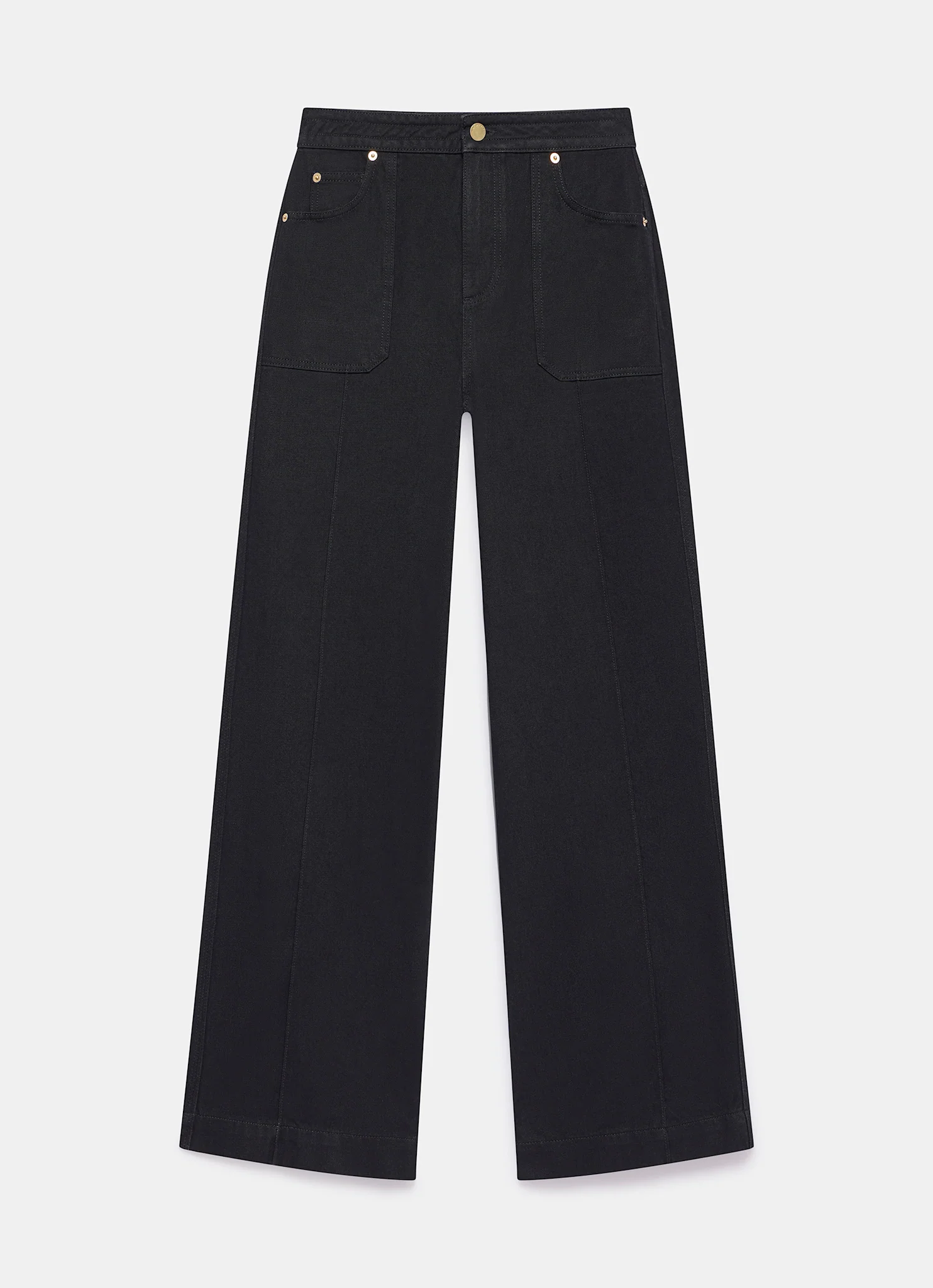 Black High Rise Wide Jeans