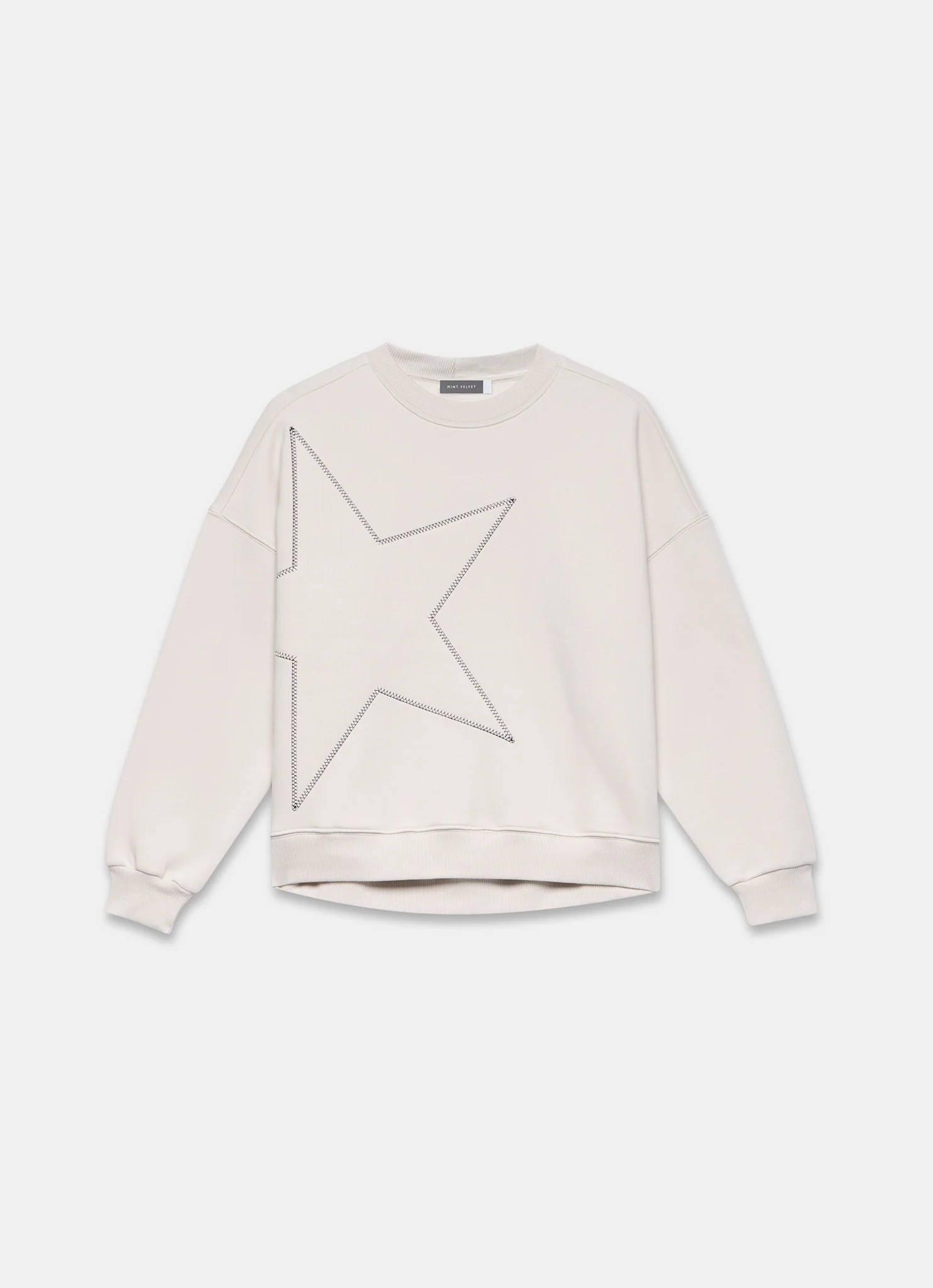 10684-cream-cotton-blend-star-sweatshirt-7.webp Cream Cotton Blend Star Sweatshirt