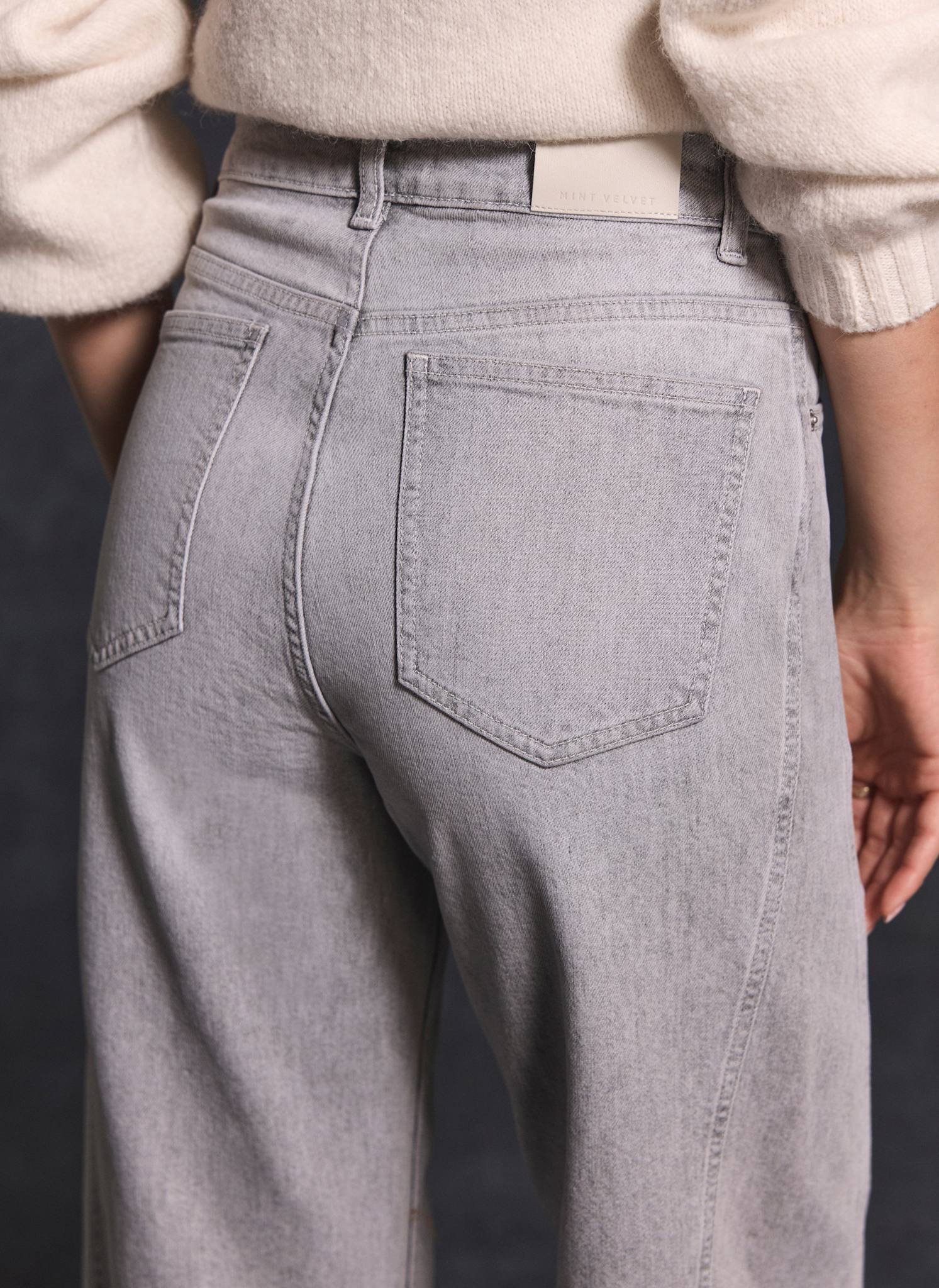 10806-grey-tapered-barrel-leg-jeans-5.jpg Grey Tapered Barrel Leg Jeans