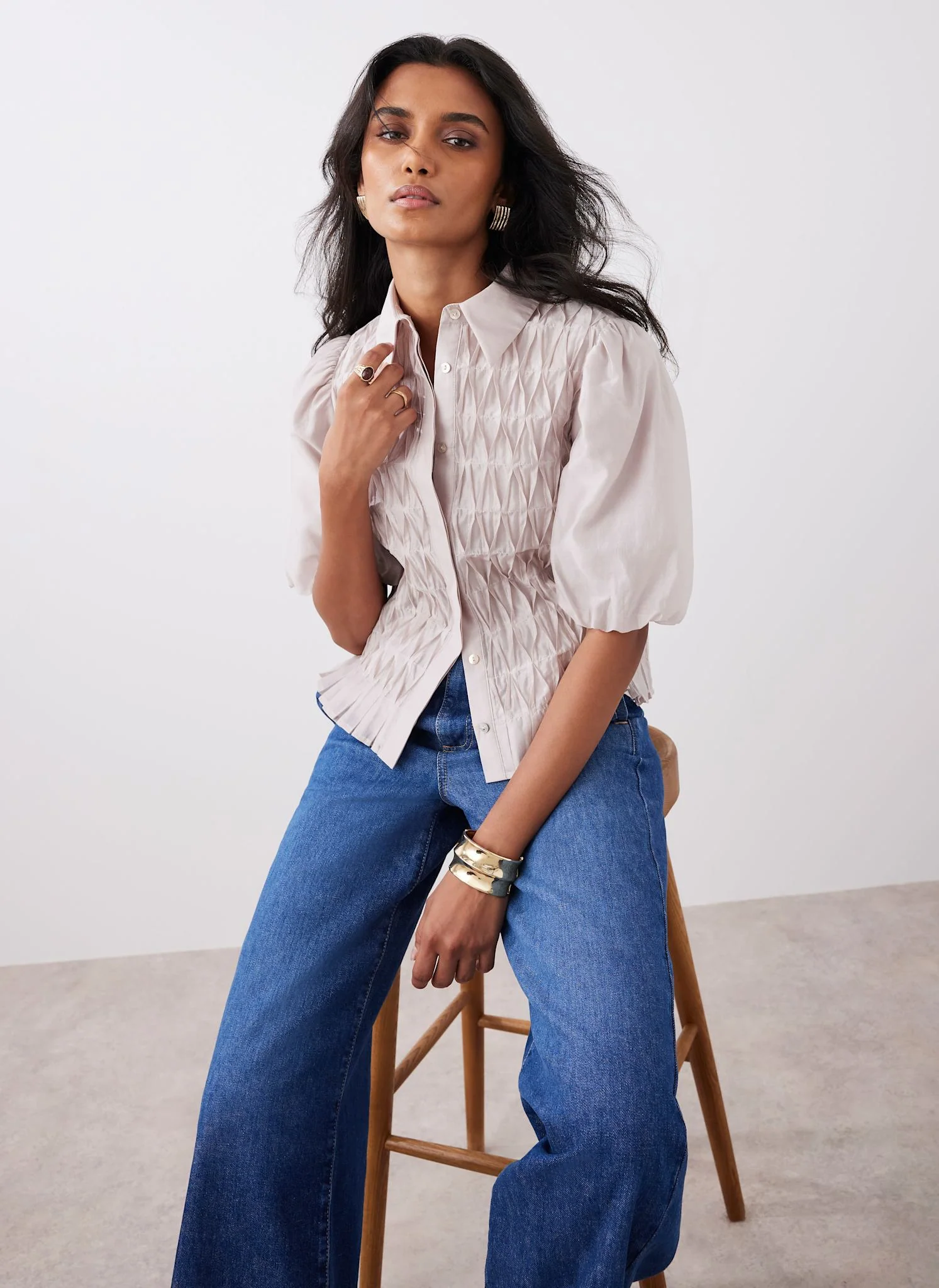 10878-neutral-puff-sleeve-smock-shirt-1.webp Neutral Puff Sleeve Smock Shirt