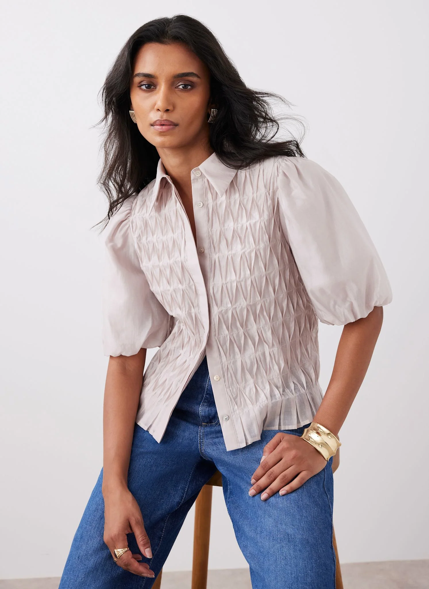 10878-neutral-puff-sleeve-smock-shirt-3.webp Neutral Puff Sleeve Smock Shirt