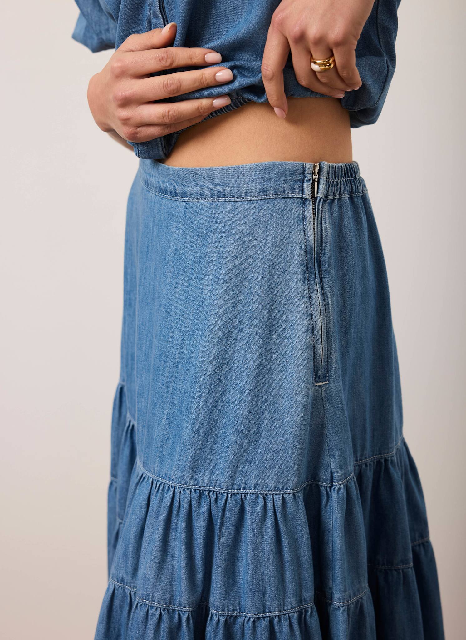 10902-indigo-tiered-denim-maxi-skirt-4.jpg Indigo Tiered Denim Maxi Skirt