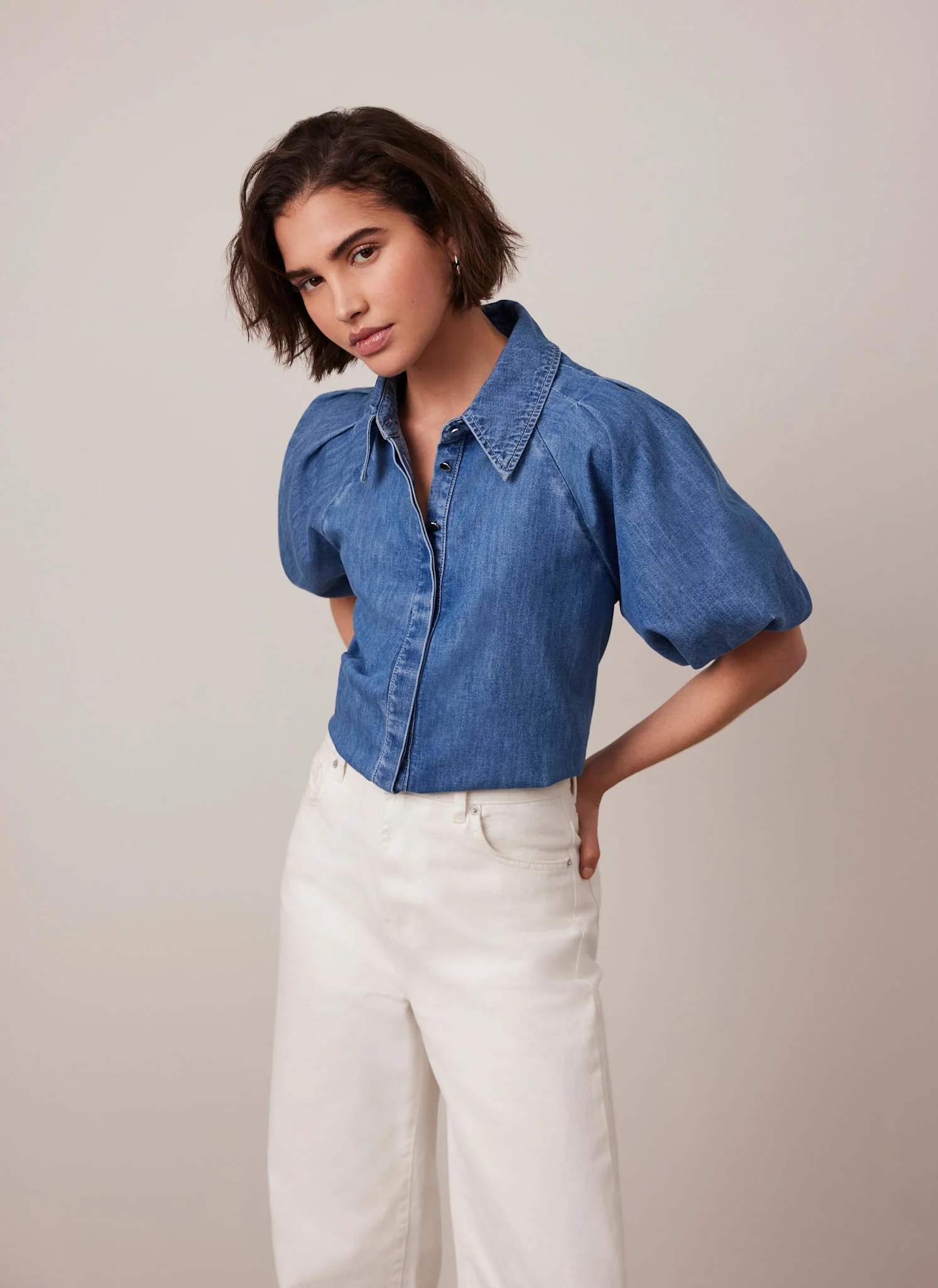 10926-indigo-denim-puff-sleeve-shirt-1.webp Indigo Denim Puff Sleeve Shirt