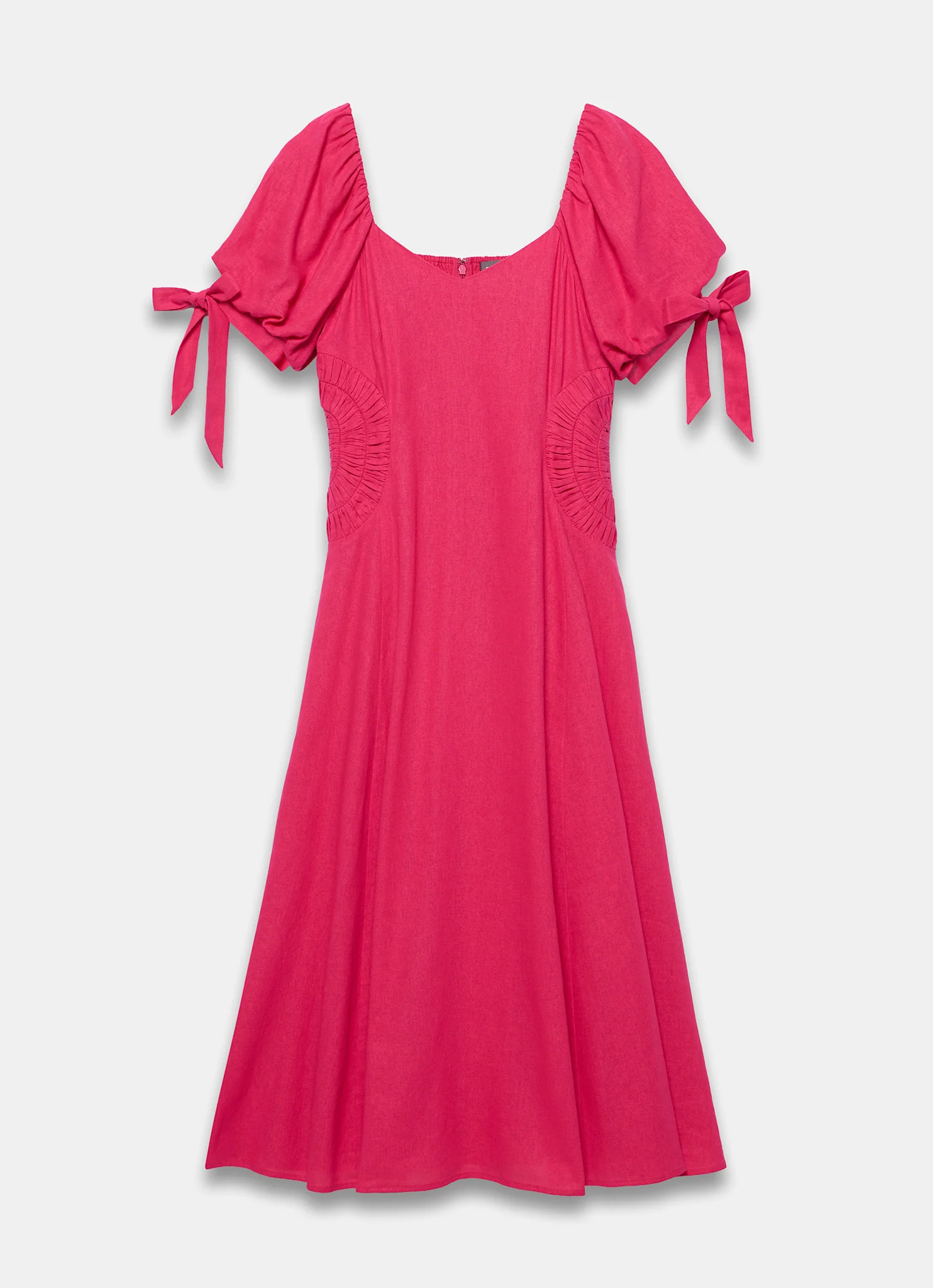 1102-pink-linen-blend-tie-detail-maxi-dress-7.webp Pink Linen Blend Tie Detail Maxi Dress