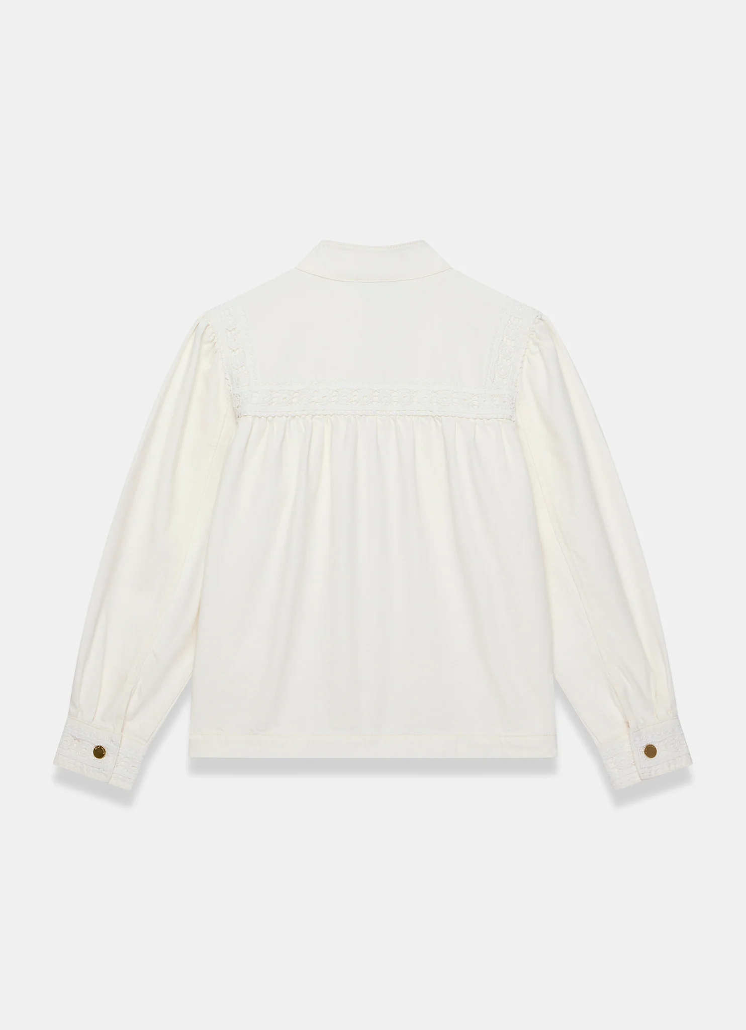 White Lace Trim Denim Jacket