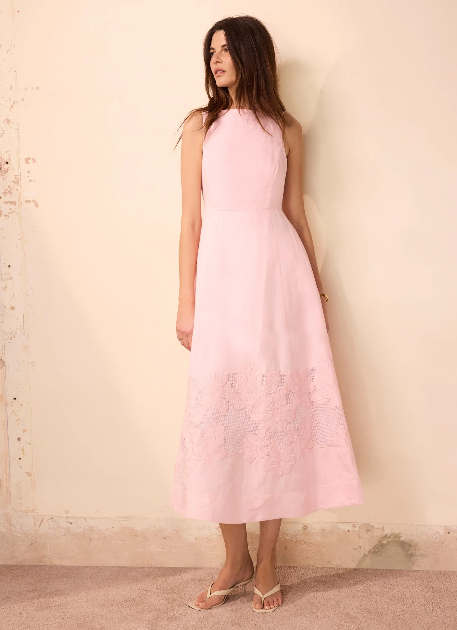 1110-pink-linen-blend-lace-midi-dress-1.webp Pink Linen Blend Lace Midi Dress
