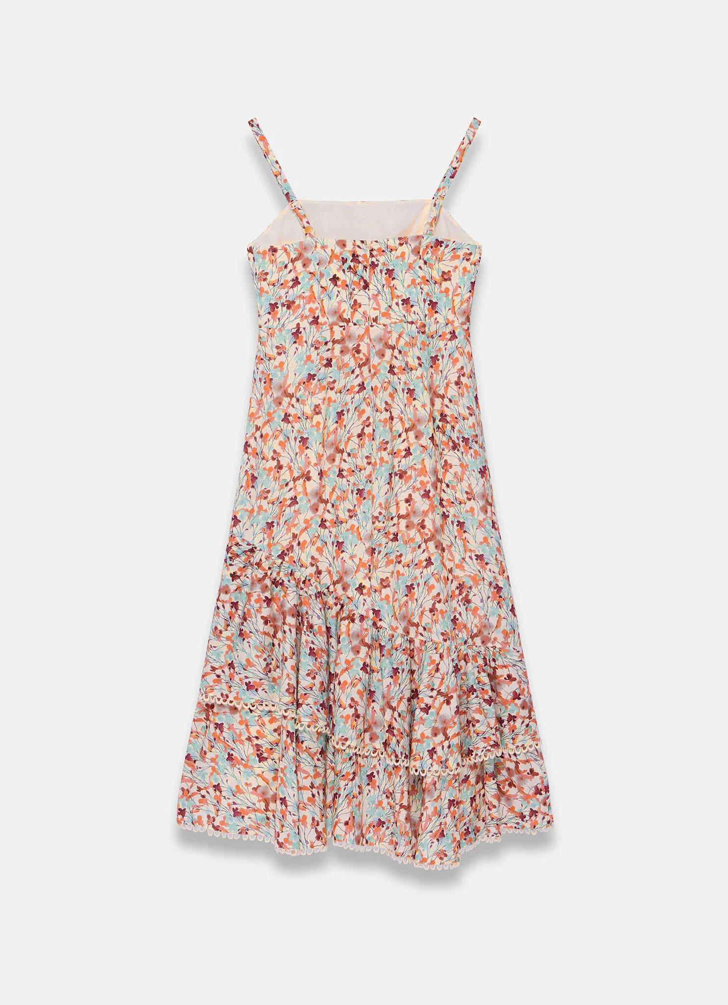 1126-orange-floral-print-linen-blend-ruffle-midi-dress-8.webp Orange Floral Print Linen Blend Ruffle Midi Dress