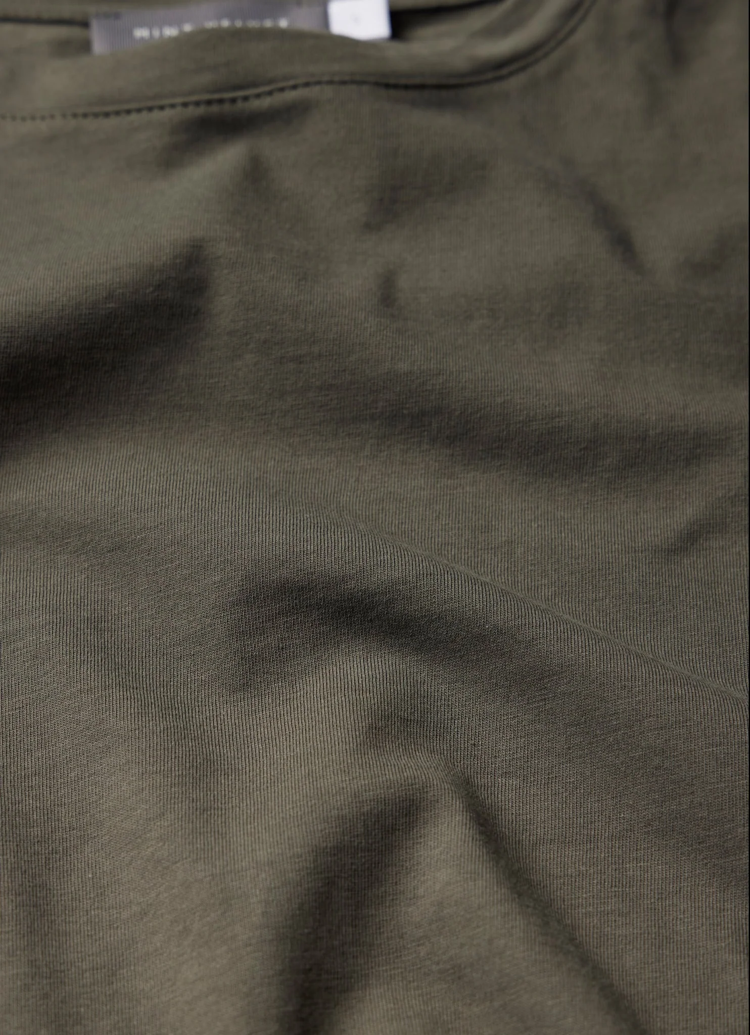 Khaki Cotton Extended Shoulder T-Shirt