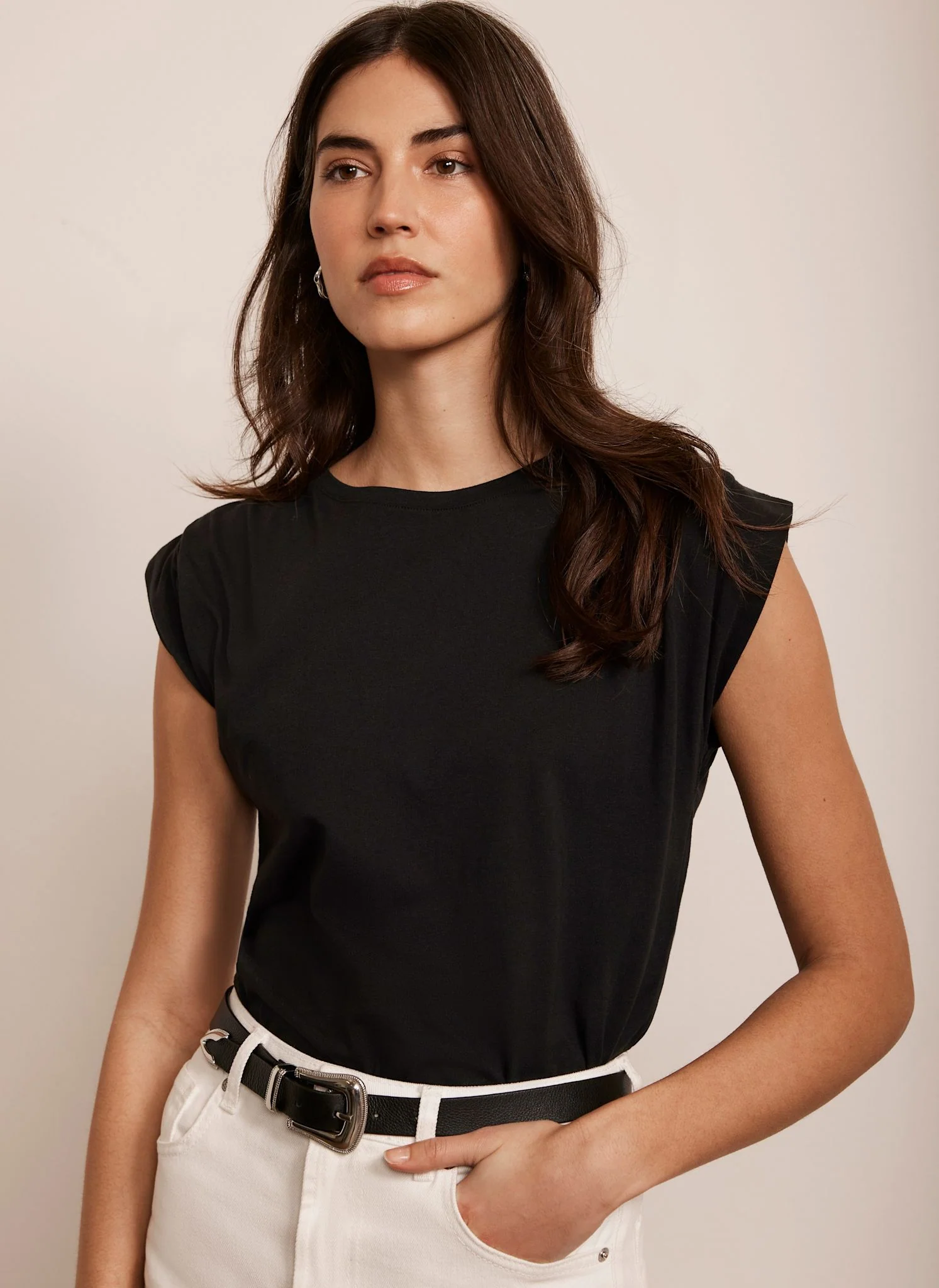 11380-black-cotton-extended-shoulder-t-shirt-2.webp Black Cotton Extended Shoulder T-Shirt