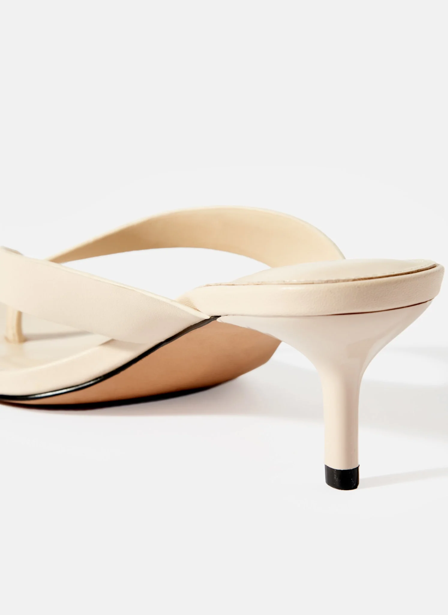 Betty Cream Leather Flip Flop Heels