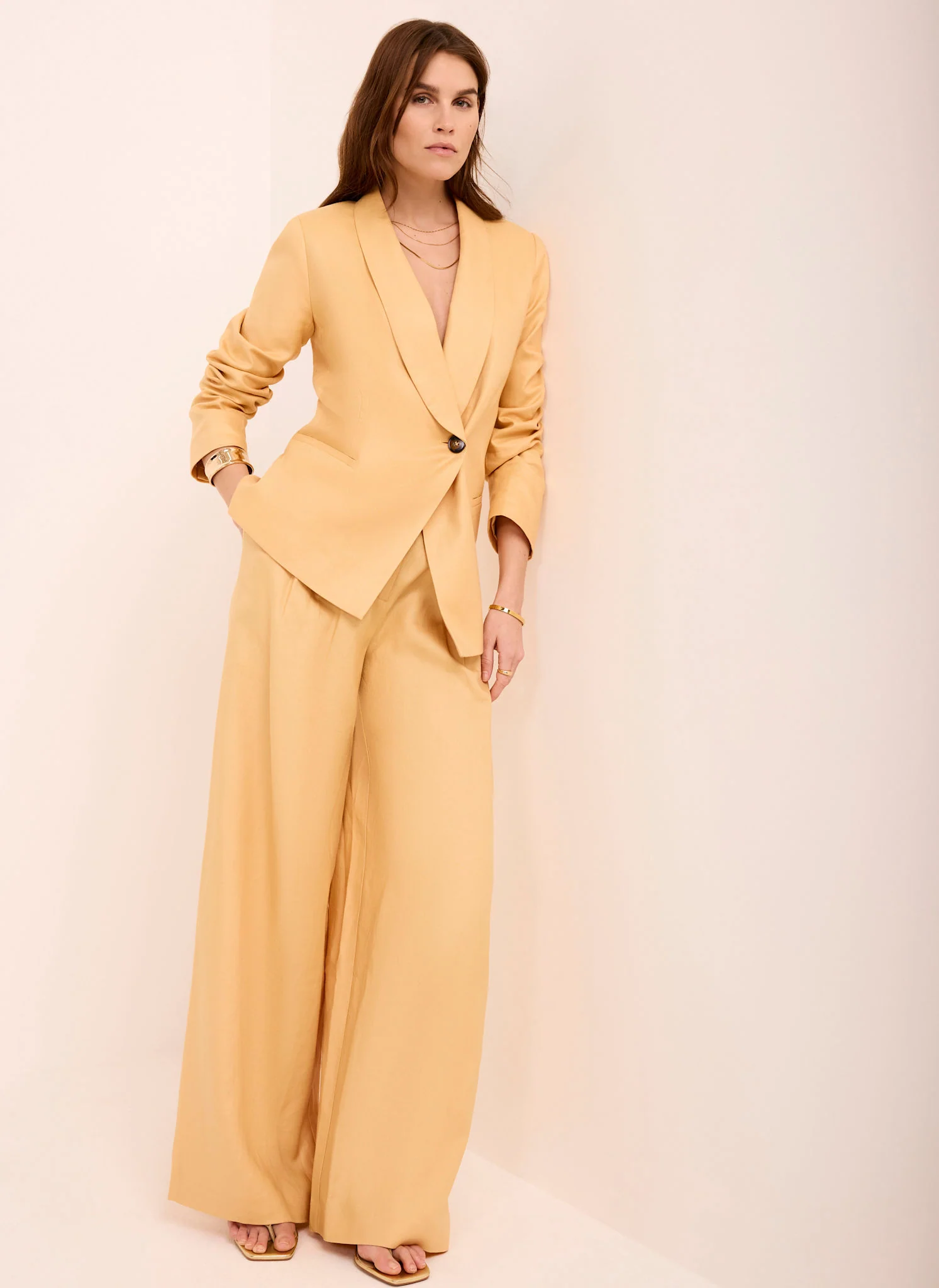 1146-yellow-ramie-wide-leg-trousers-5.webp Yellow Ramie Wide Leg Trousers