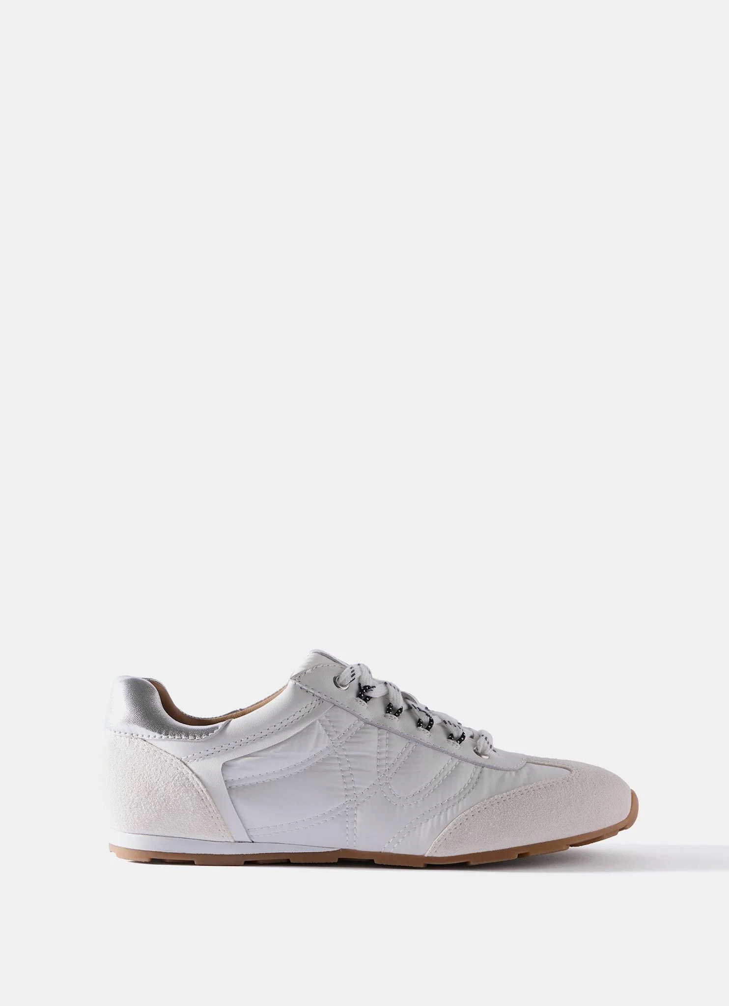Rach White Suede Detail Trainers