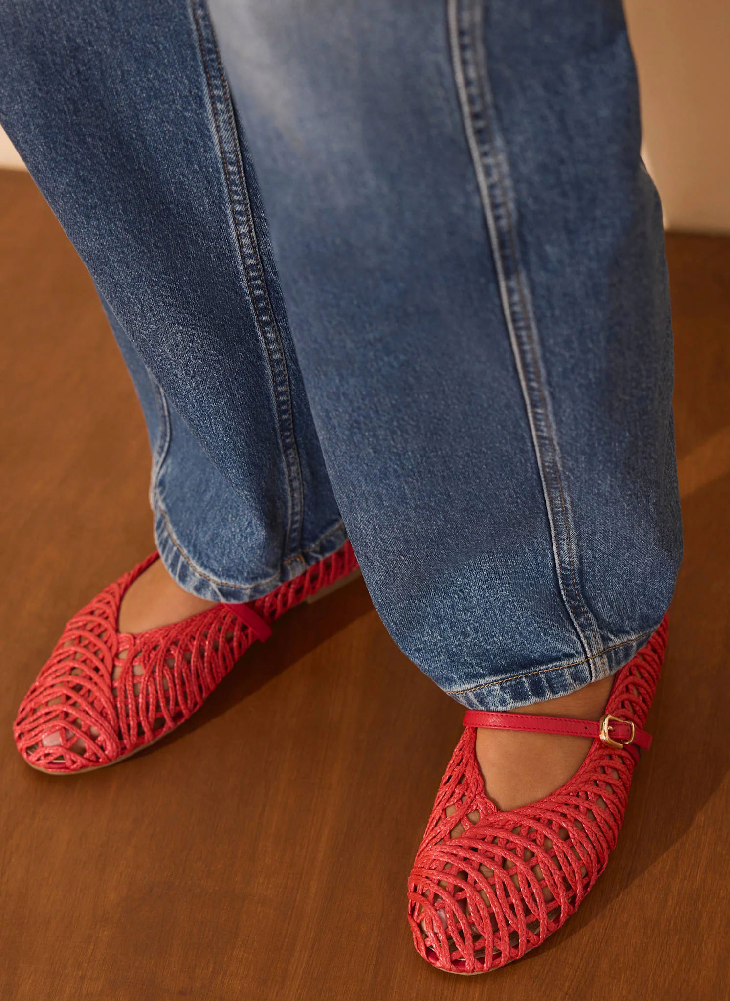 11630-lily-red-woven-ballet-flat-pumps-2.webp Lily Red Woven Ballet Flat Pumps
