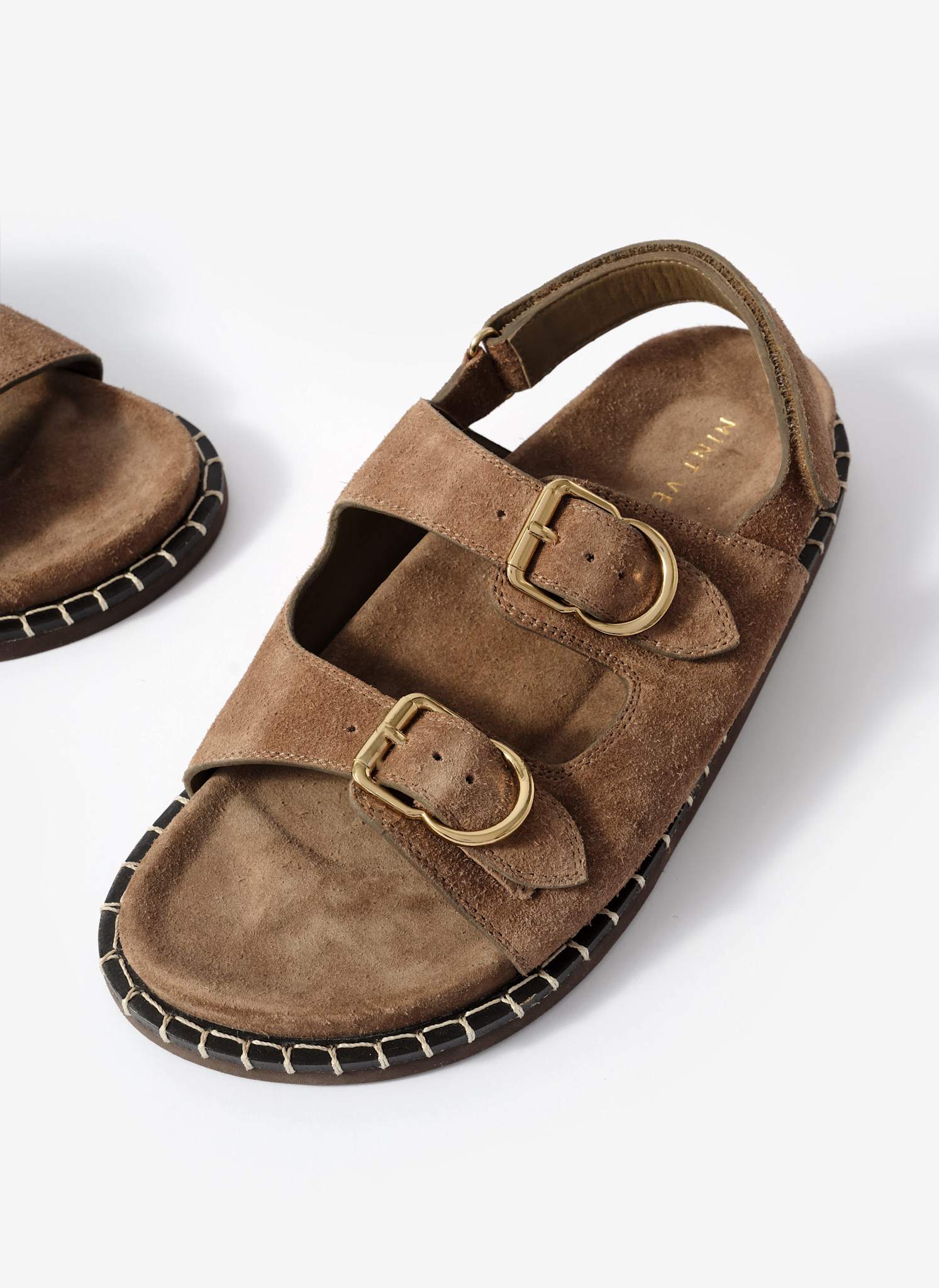 11651-aria-brown-suede-double-buckle-sandals-4.jpg Aria Brown Suede Double Buckle Sandals