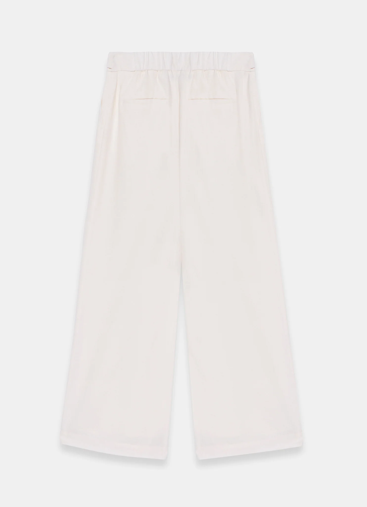 Cream Linen Blend Cropped Trousers