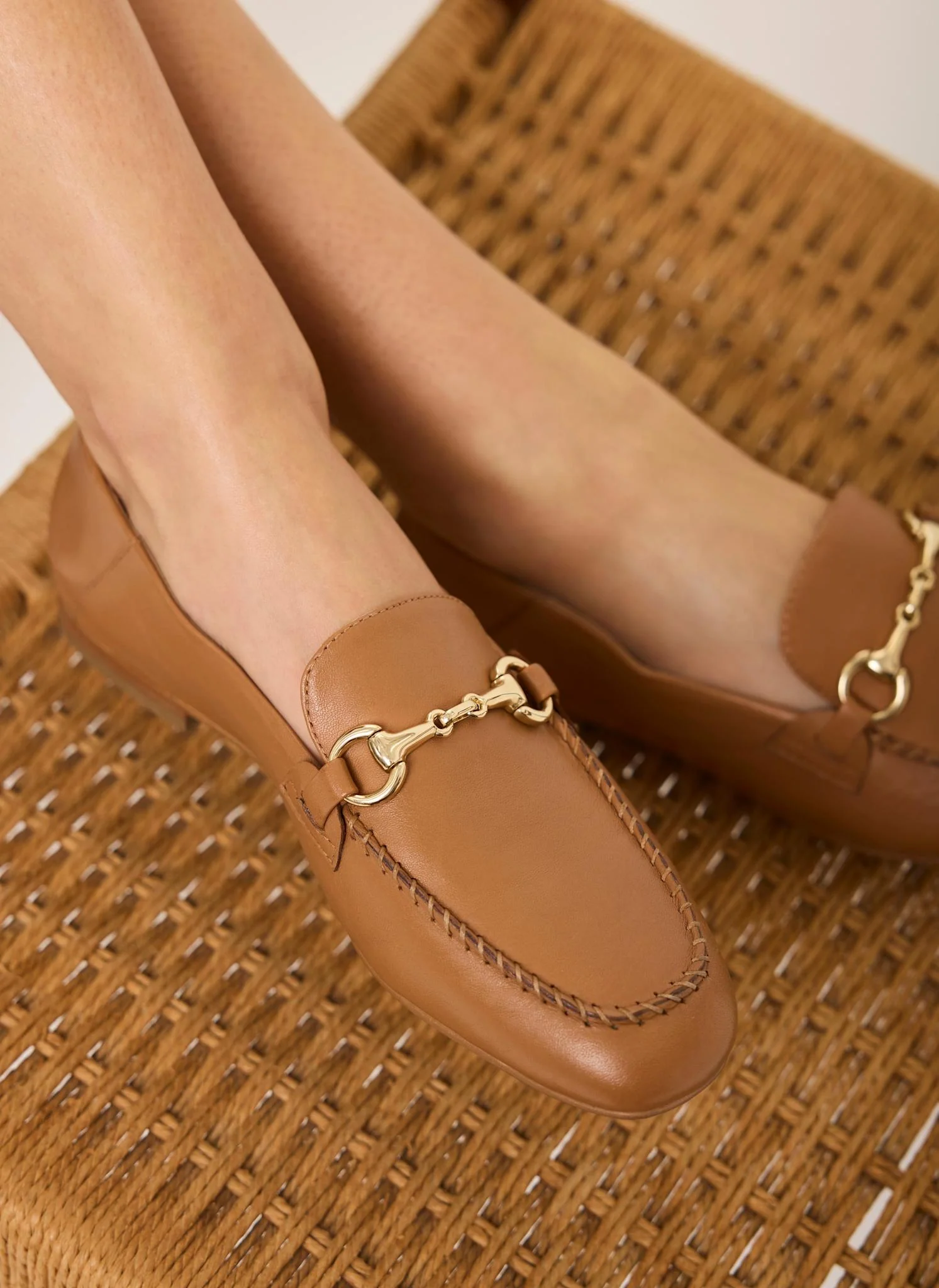Claire Tan Leather Loafers