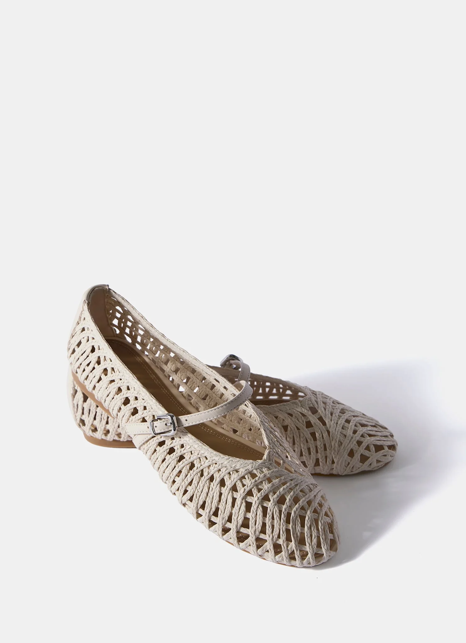 11728-lily-cream-woven-ballet-flat-pumps-4.webp Lily Cream Woven Ballet Flat Pumps
