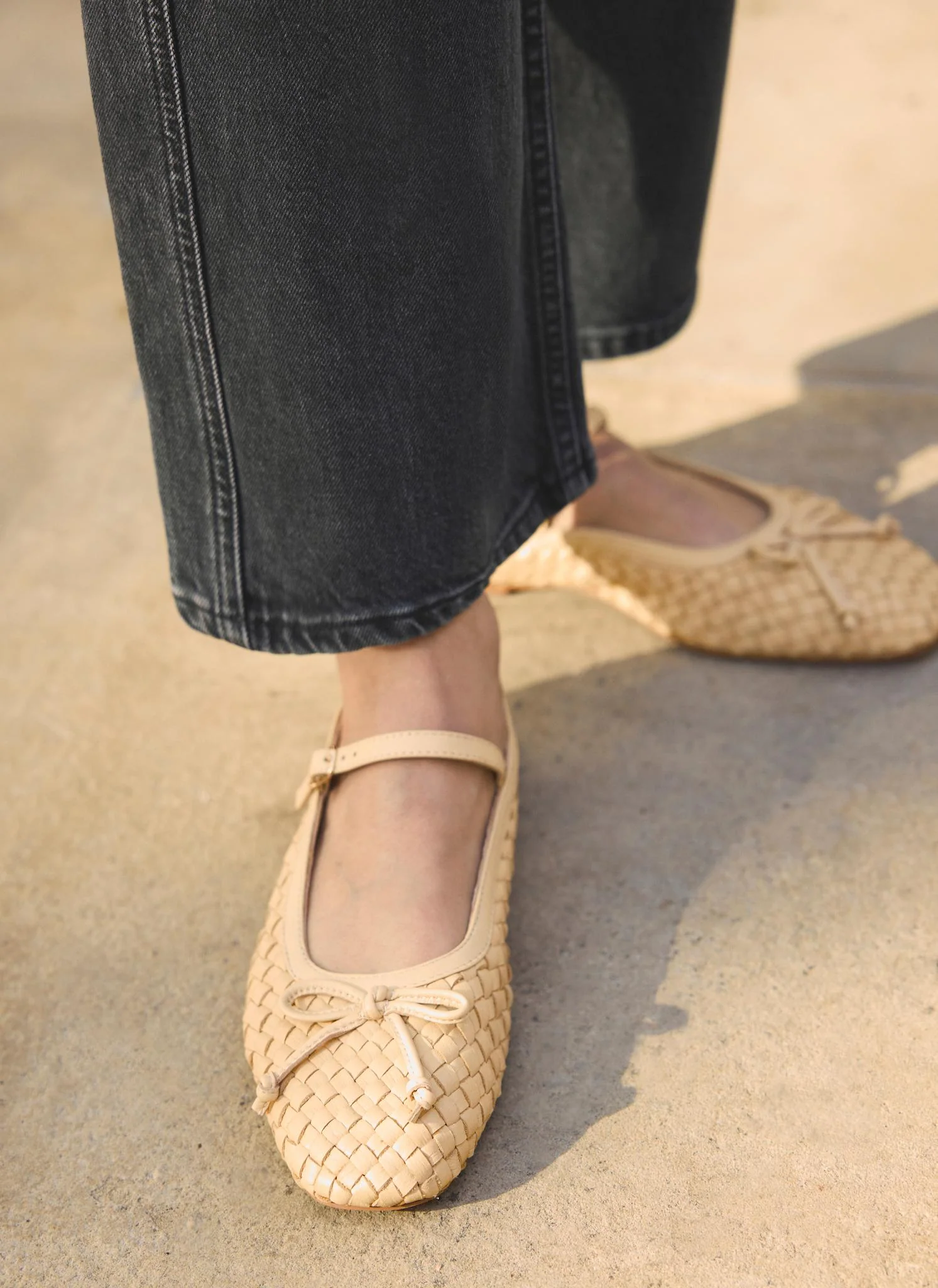 Charley Butter Yellow Leather Woven Pumps