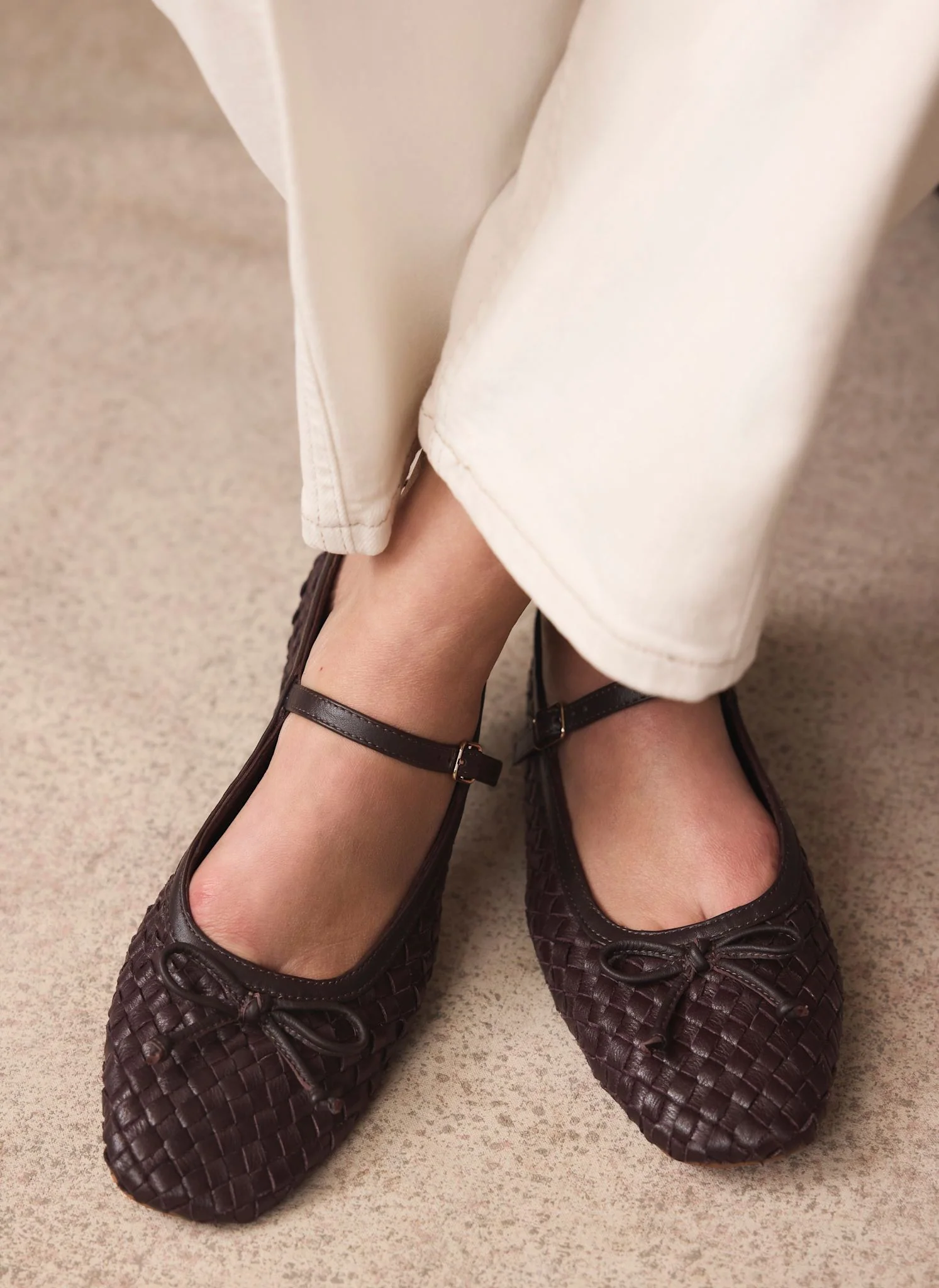 Charley Burgundy Leather Woven Pumps