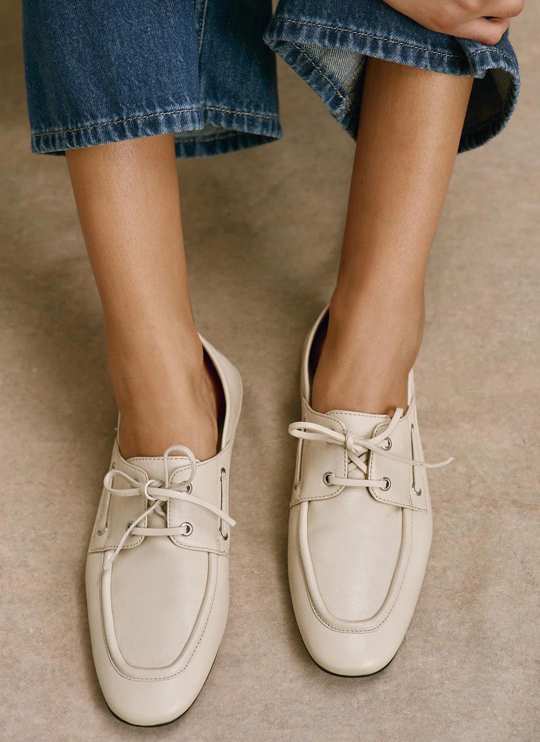 11826-hallie-cream-leather-deck-shoes-1.webp Hallie Cream Leather Deck Shoes