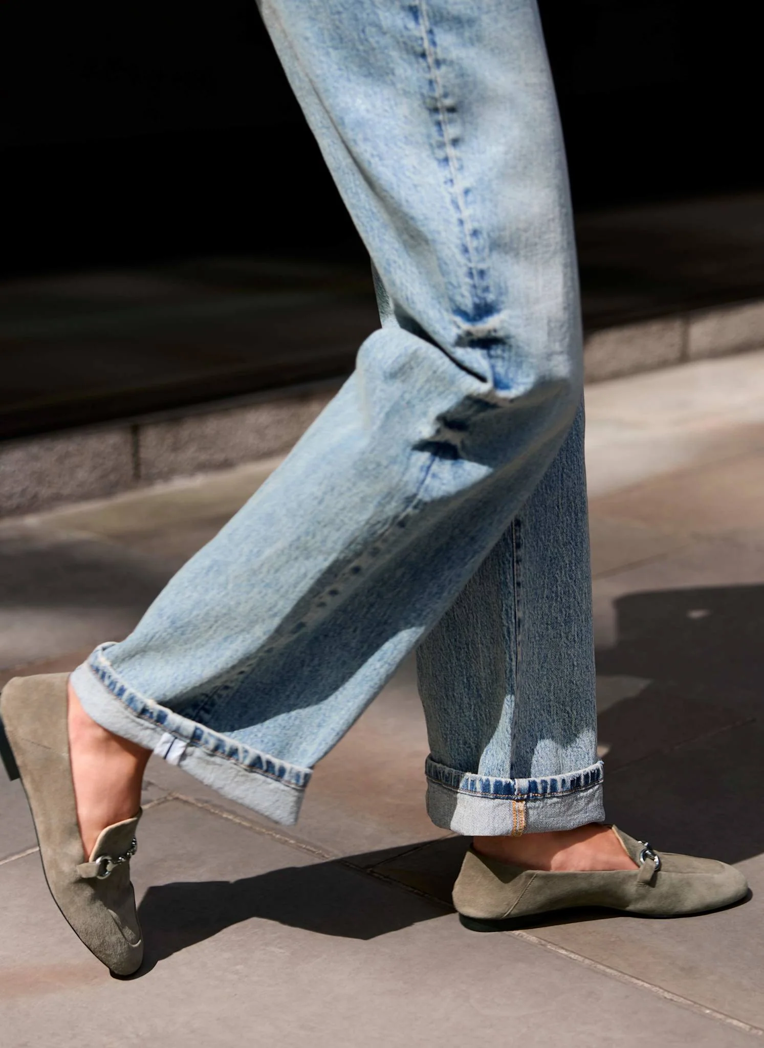 Camille Neutral Suede Loafers