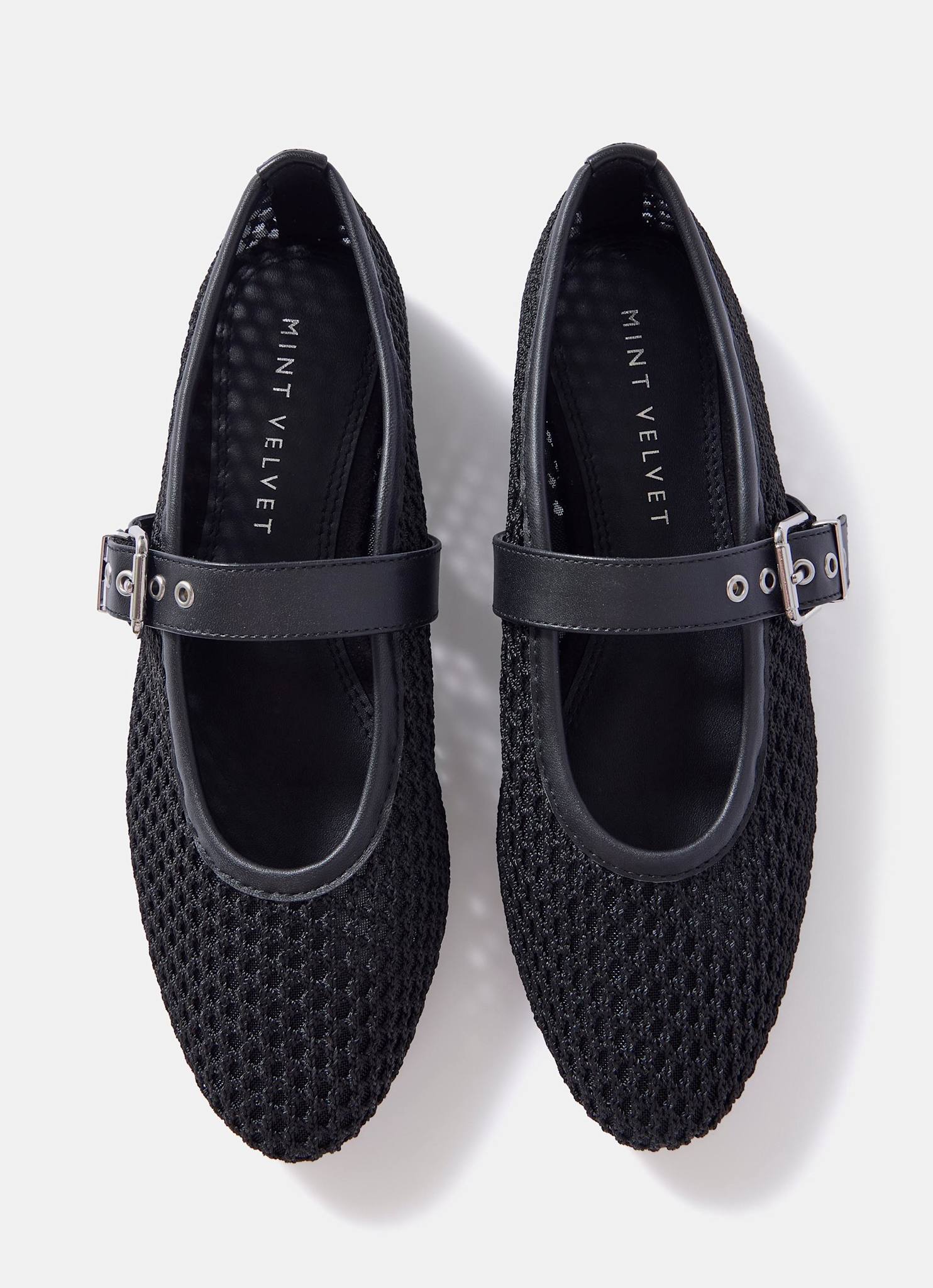 11847-trixie-black-mesh-ballet-flat-pumps-4.jpg Trixie Black Mesh Ballet Flat Pumps