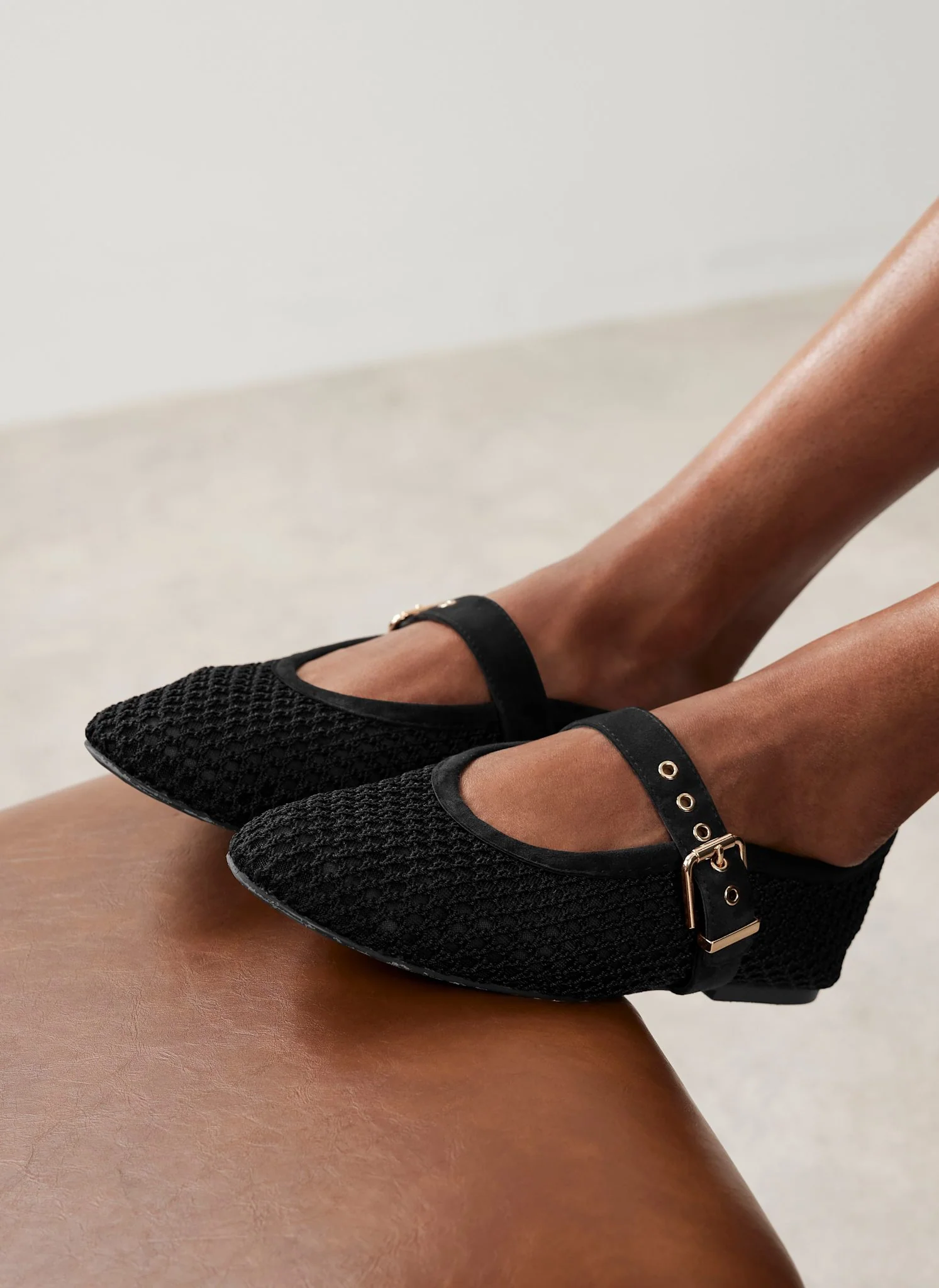 11847-trixie-black-mesh-ballet-flat-pumps-6.webp Trixie Black Mesh Ballet Flat Pumps