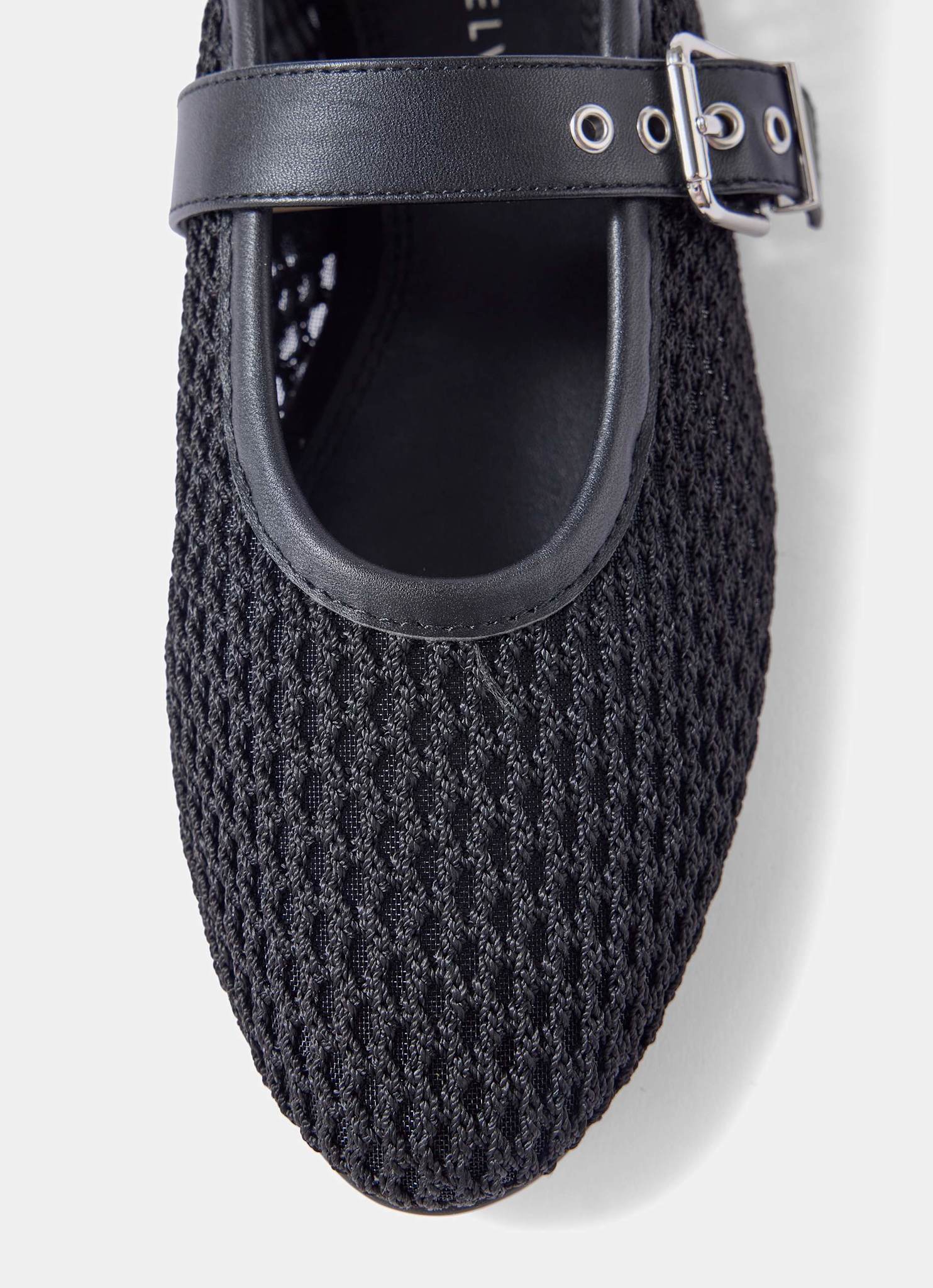 11847-trixie-black-mesh-ballet-flat-pumps-7.jpg Trixie Black Mesh Ballet Flat Pumps