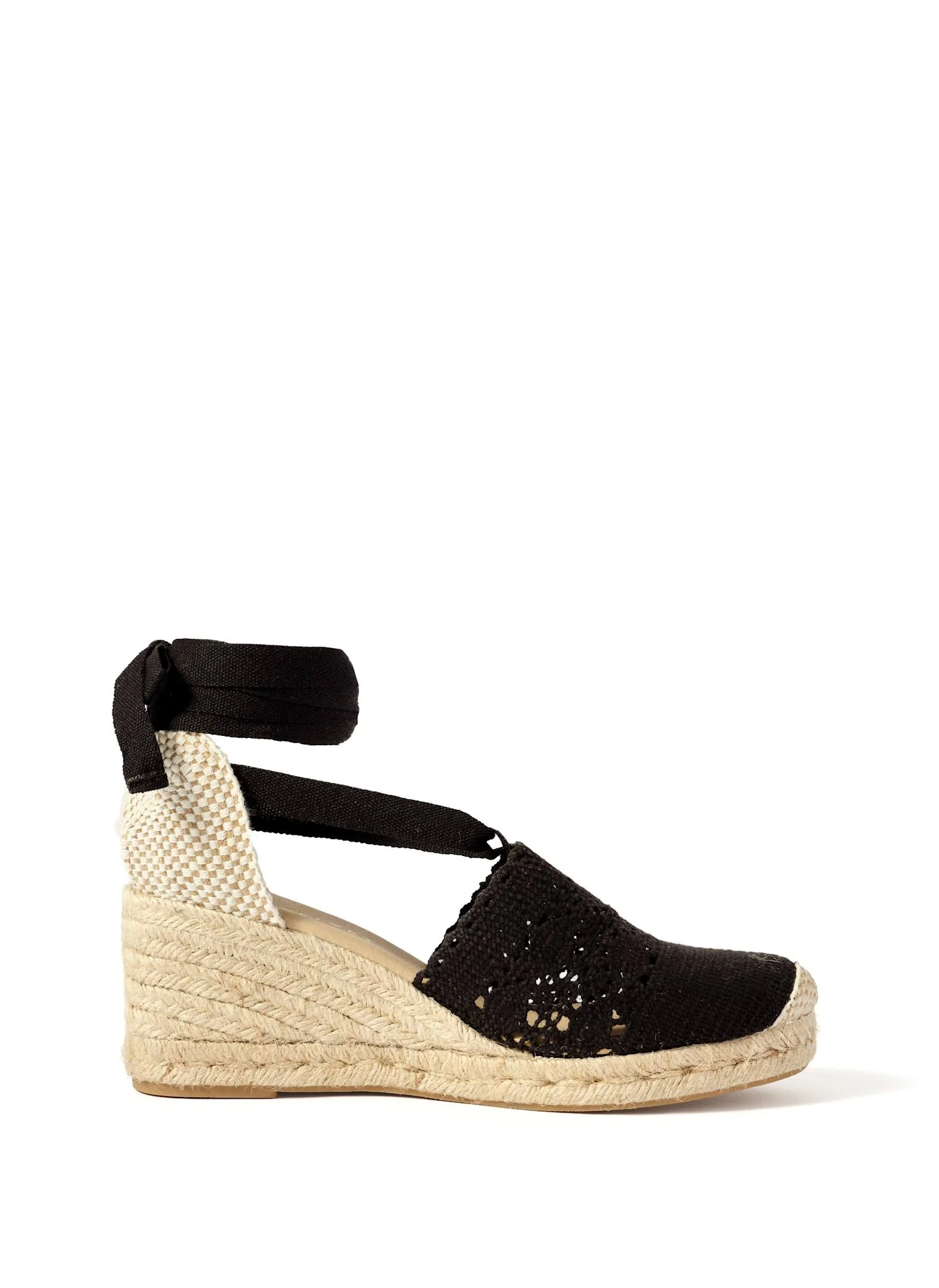 11910-laura-black-espadrille-wedge-sandals-1.webp Laura Black Espadrille Wedge Sandals