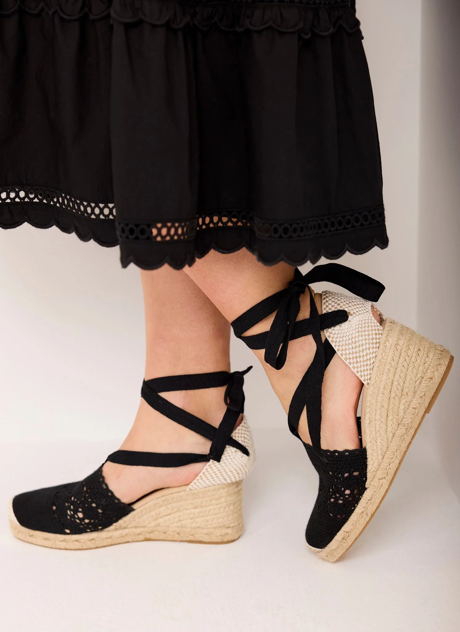 11910-laura-black-espadrille-wedge-sandals-2.webp Laura Black Espadrille Wedge Sandals