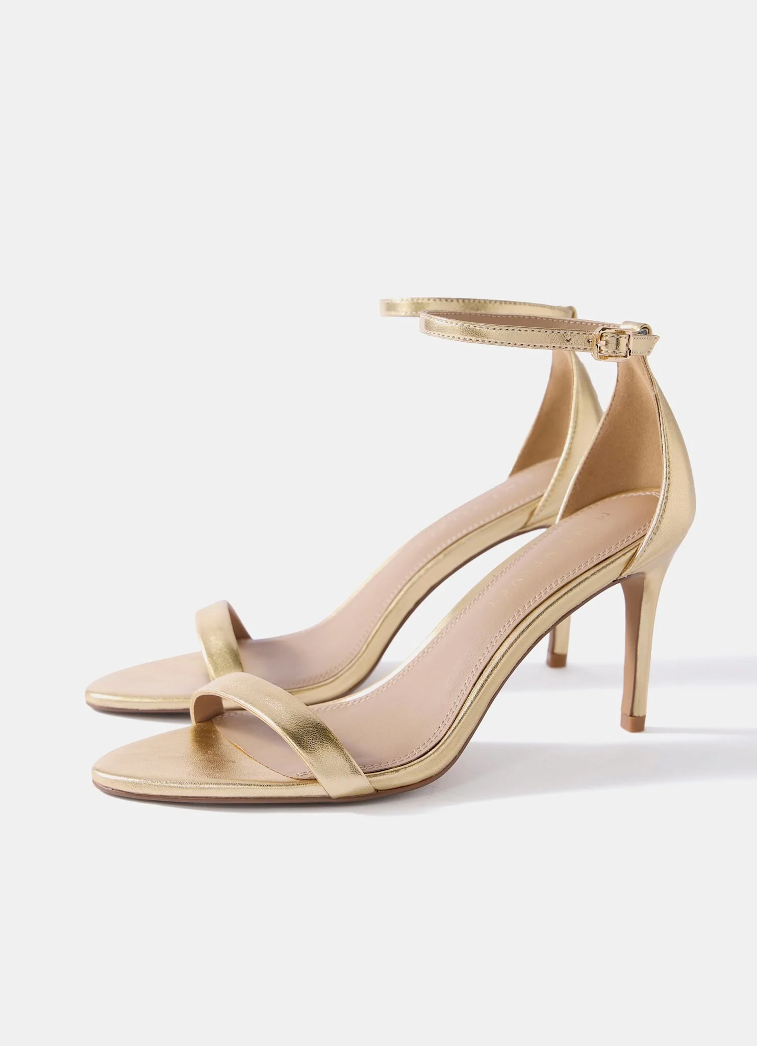 Skye Gold Leather Strappy High Heels
