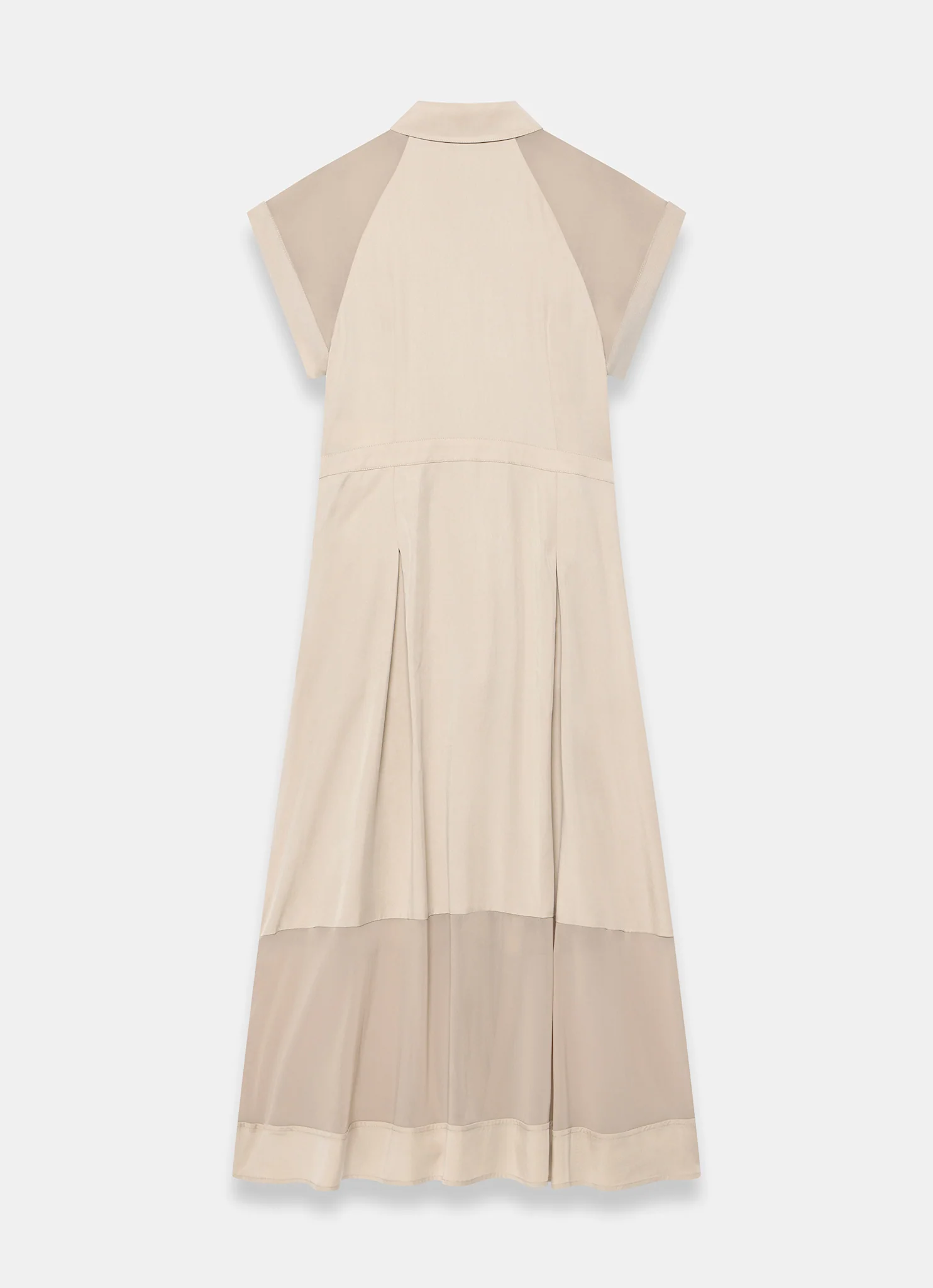 Neutral Utility Midi Shirt Dress